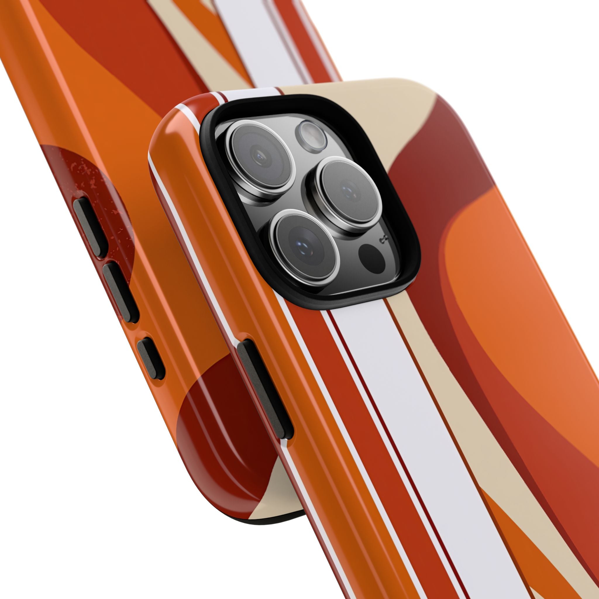 Orange Tough Phone Case for iPhone - Terracotta Metro Line