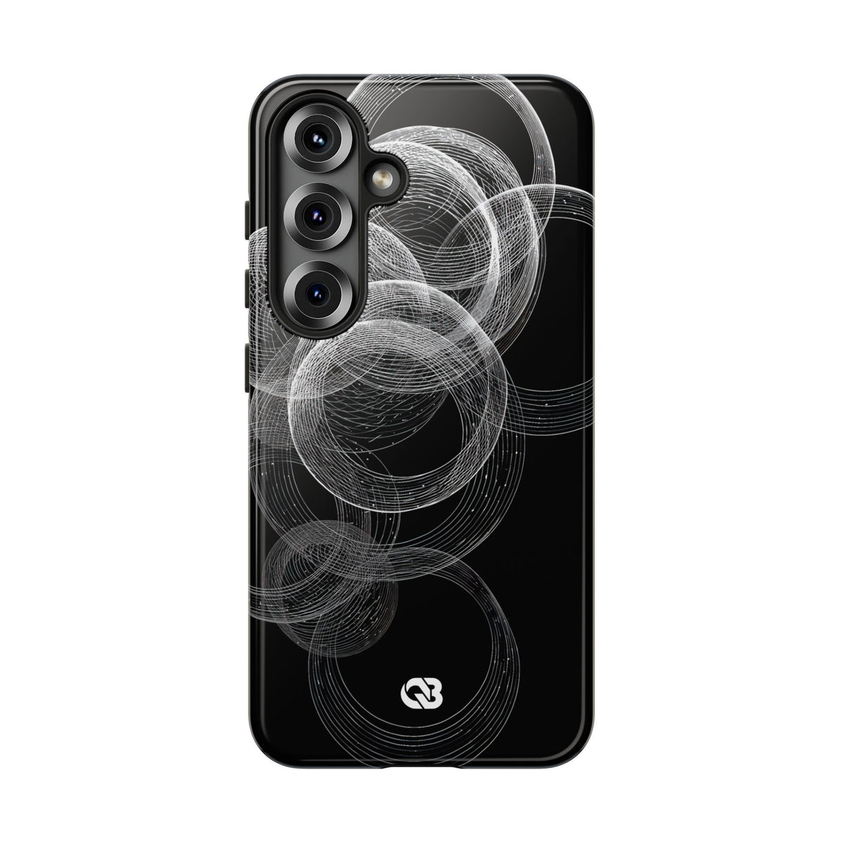 Black Tough Phone Case for Samsung - Kinetic Wireframe Orbit
