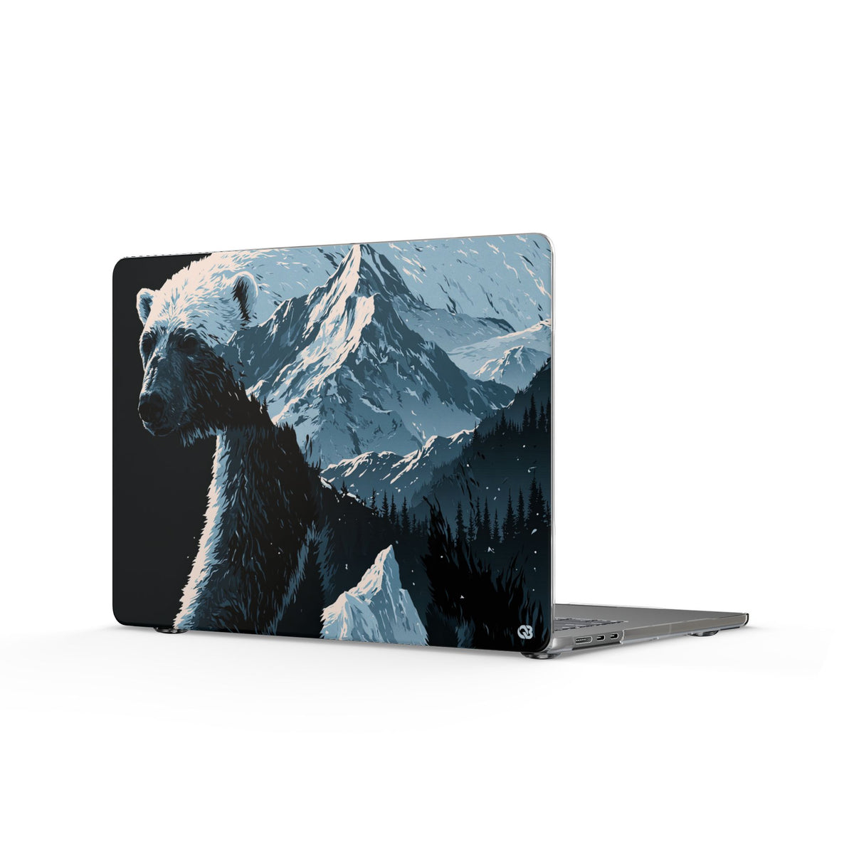 Nordic Arctic Bear · Clear Hard Case for MacBook · Black
