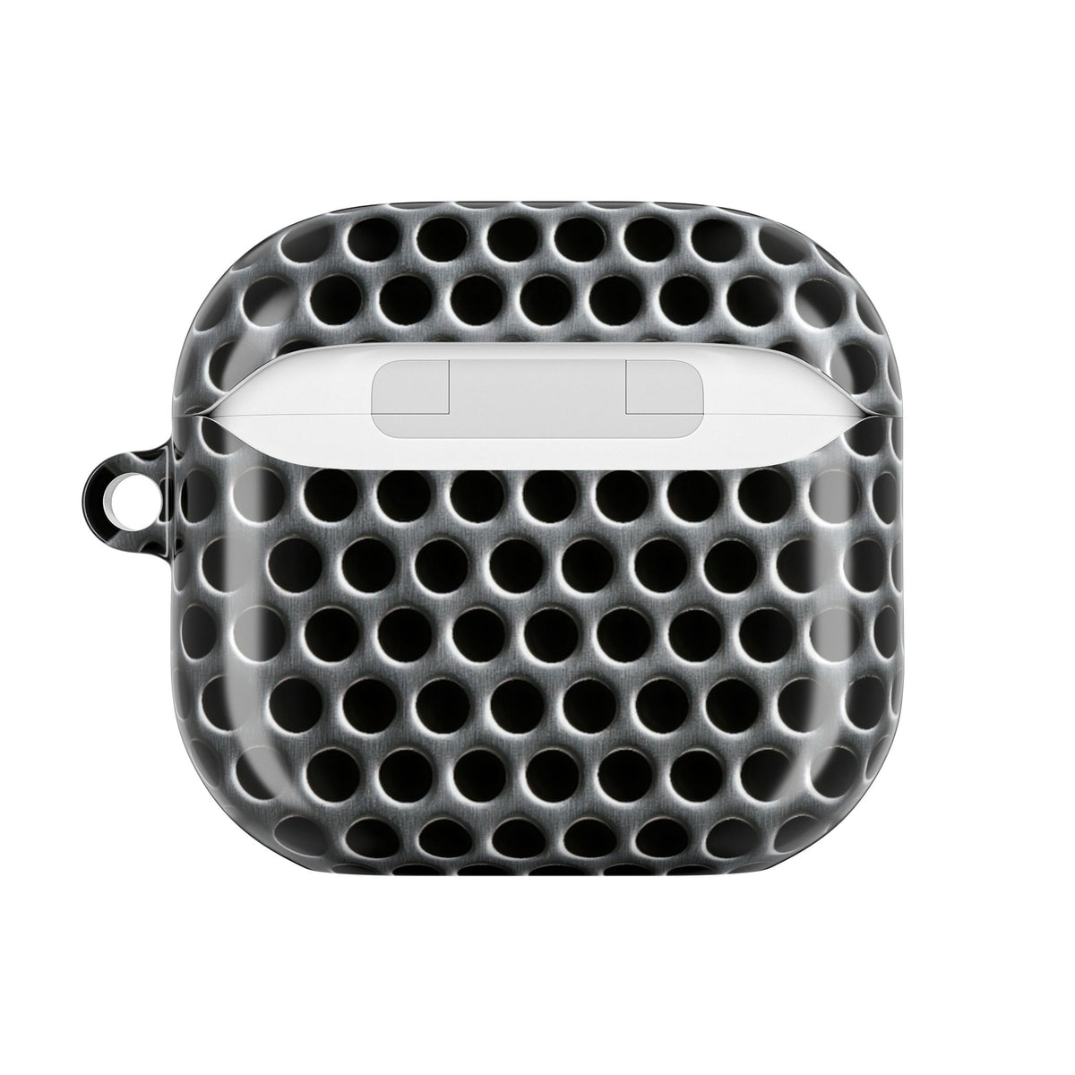 Brushed Perforated Steel · Hard Case for AirPods & AirPods Pro · Silver