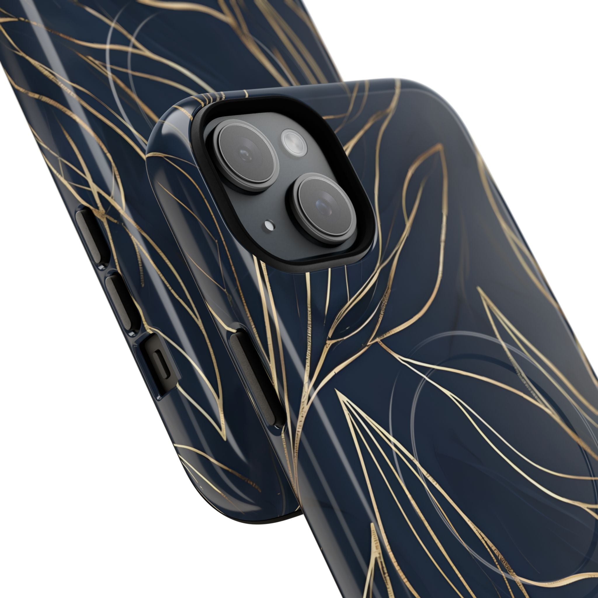Gilded Navy Foliage · Tough+ Magsafe