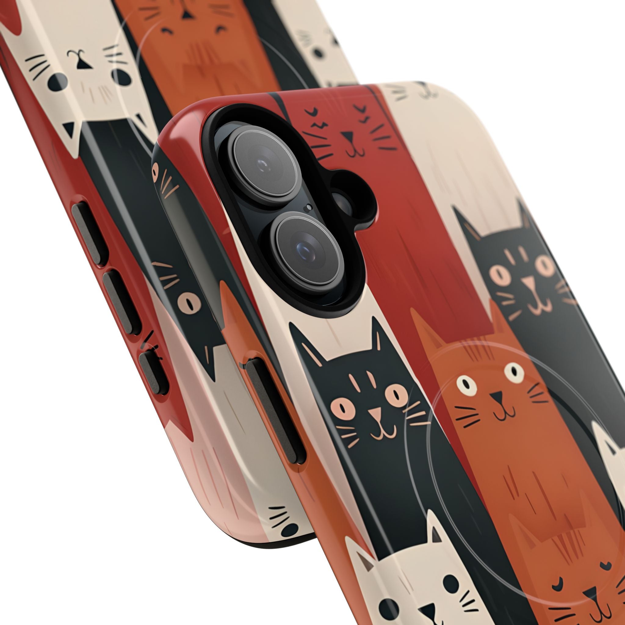 Elongated Cats Zwart iPhone 16 Plus Case - Tough+