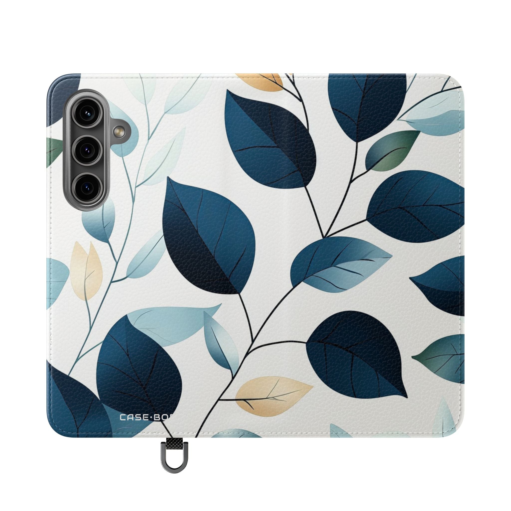Navy Leaf Veins - Samsung S24 Case - Wallet