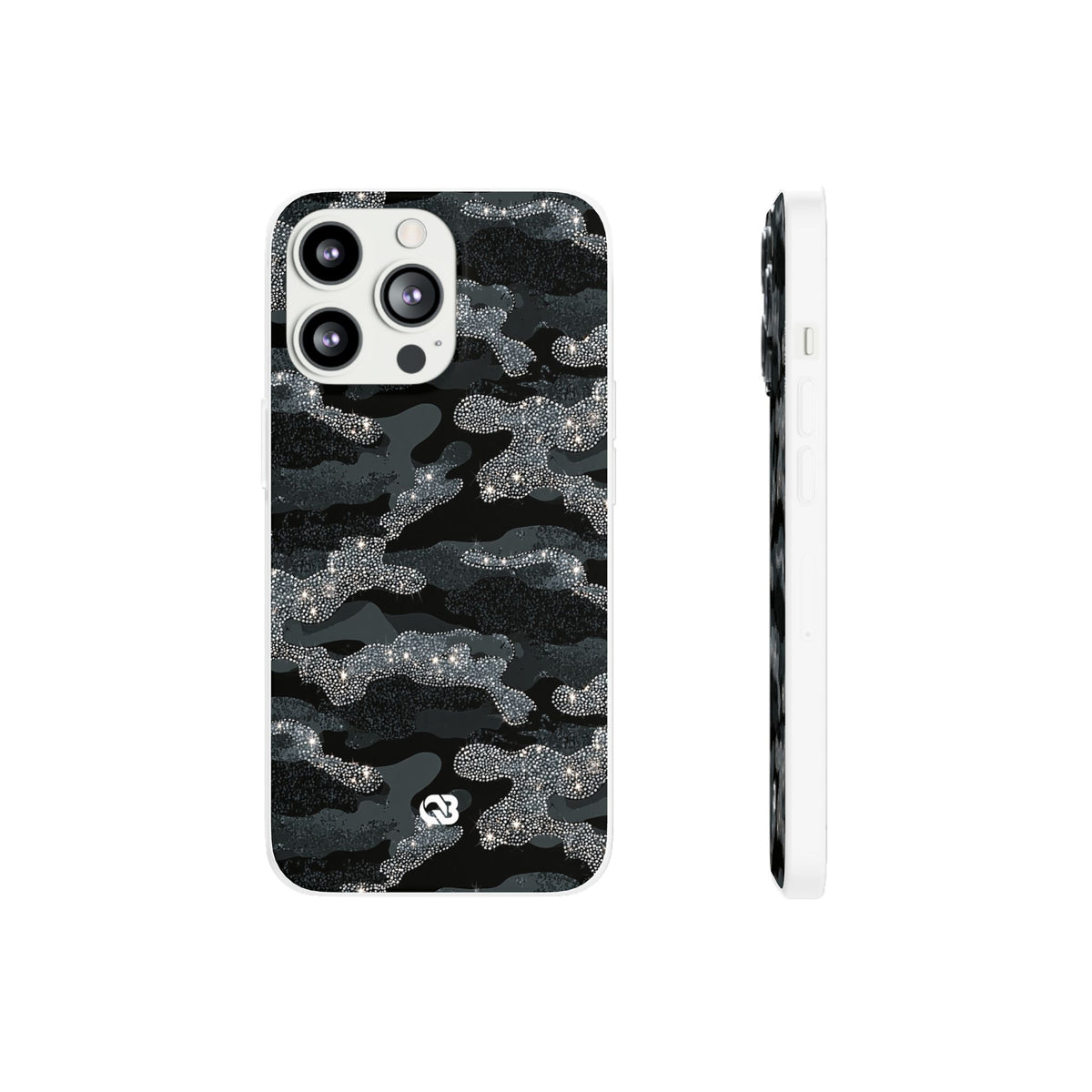 Glitter Shadow Camo · Lite Phone Case for iPhone · Black