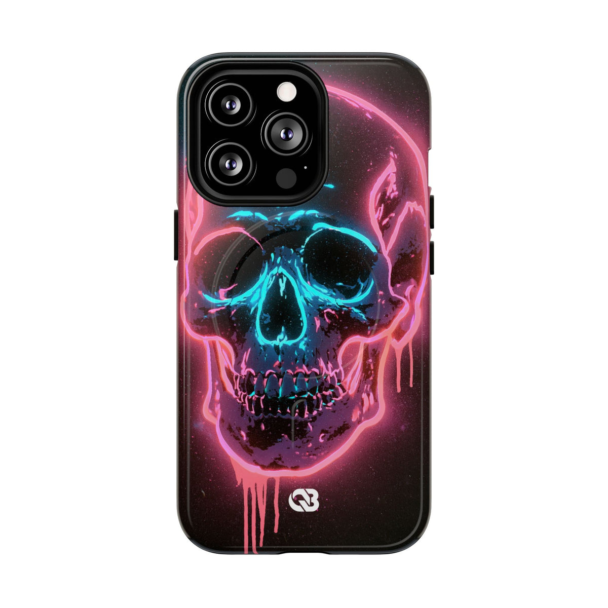 Neon Drip Skull · Tough 2.0 Magnetic Phone Case for iPhone · Black