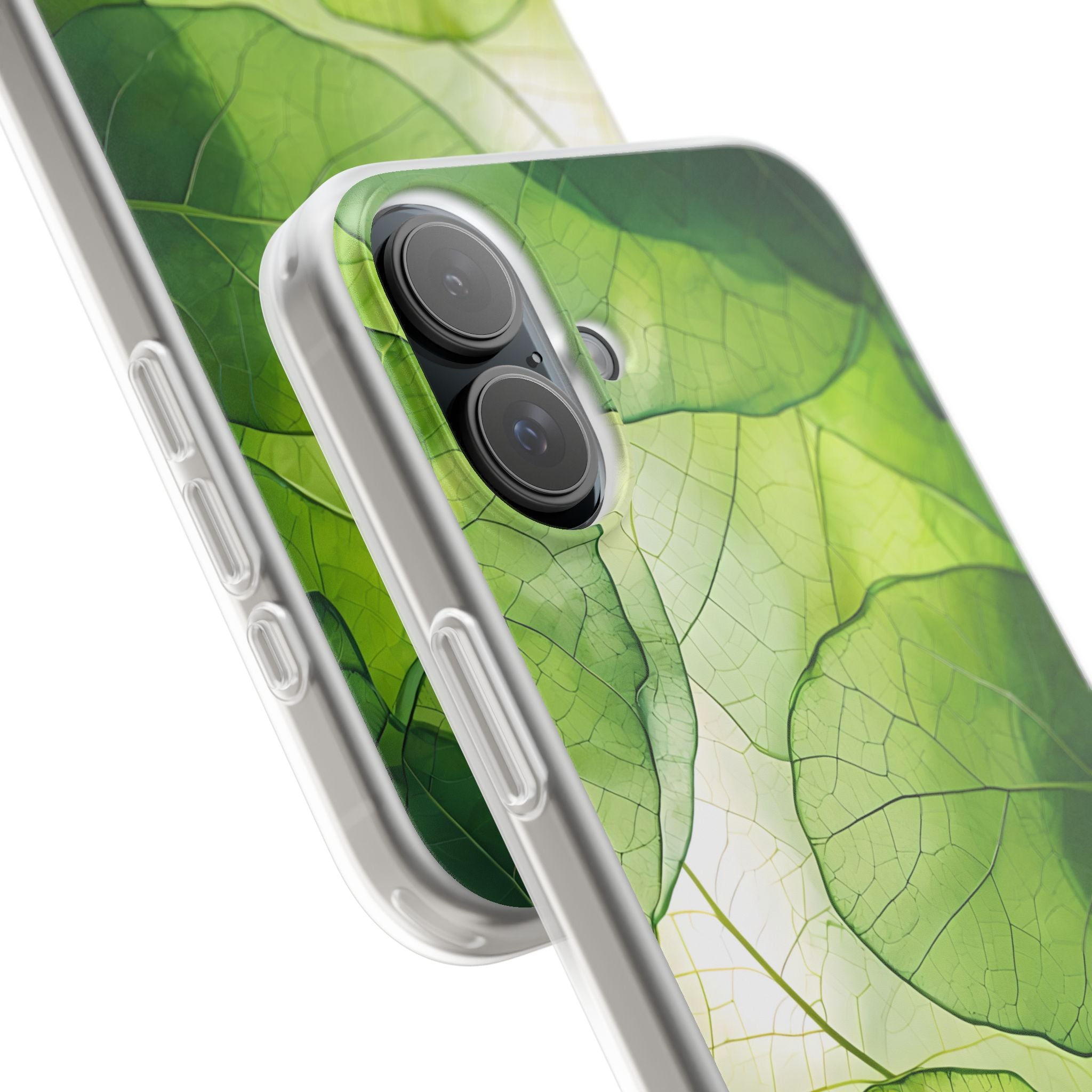 Emerald Leaf Veins · Soft Phone Case for iPhone
