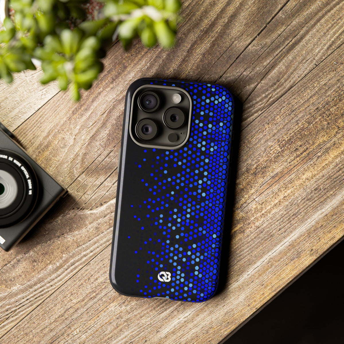 Cobalt Hex Dispersion · Tough Phone Case for iPhone · Blue