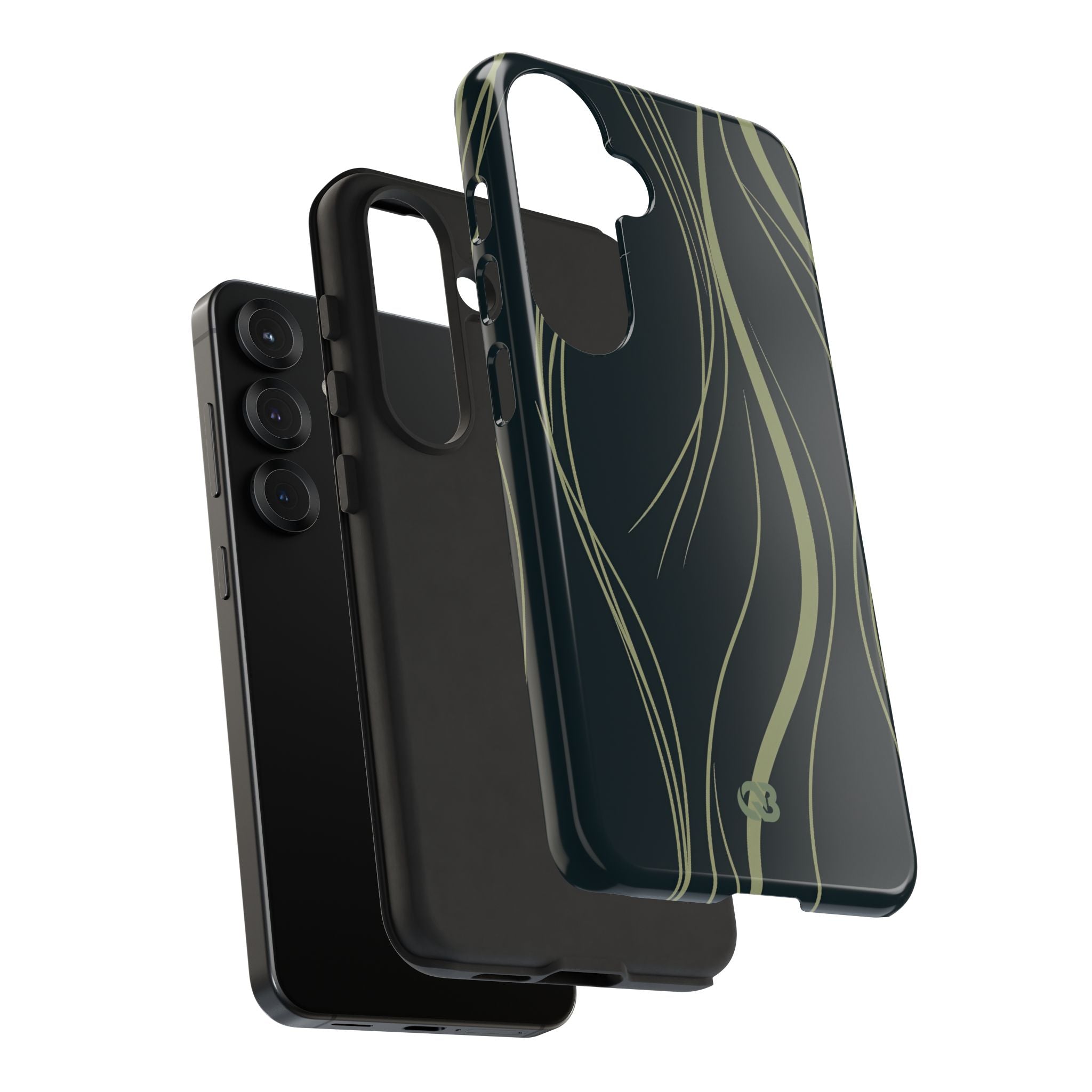 Green Tough Phone Case for Samsung - Obsidian Sage Flow