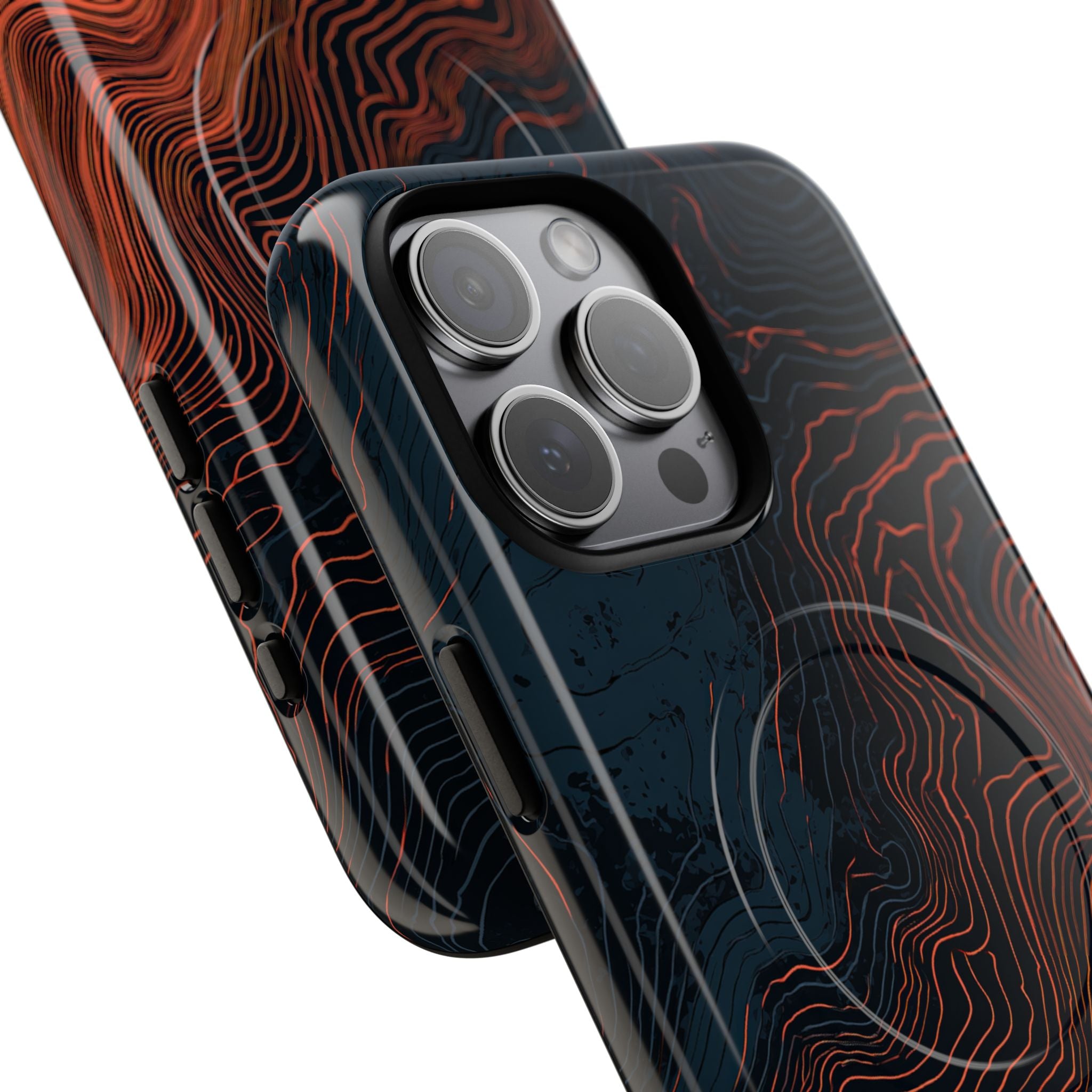 Black Tough 2.0 Magsafe Phone Case for iPhone - Volcanic Basalt Map
