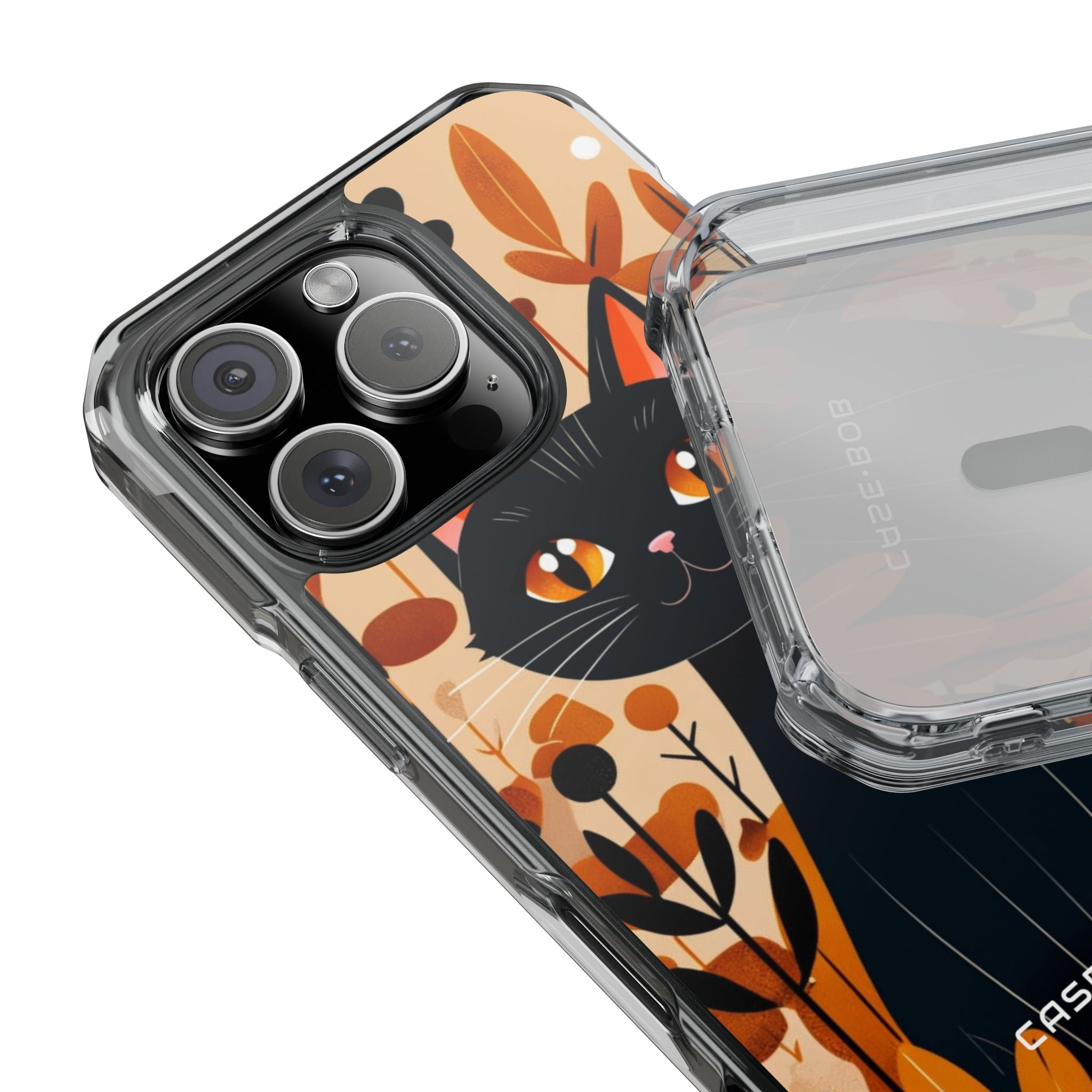 Sort Kat Glød iPhone 16 Pro Cover - Impact