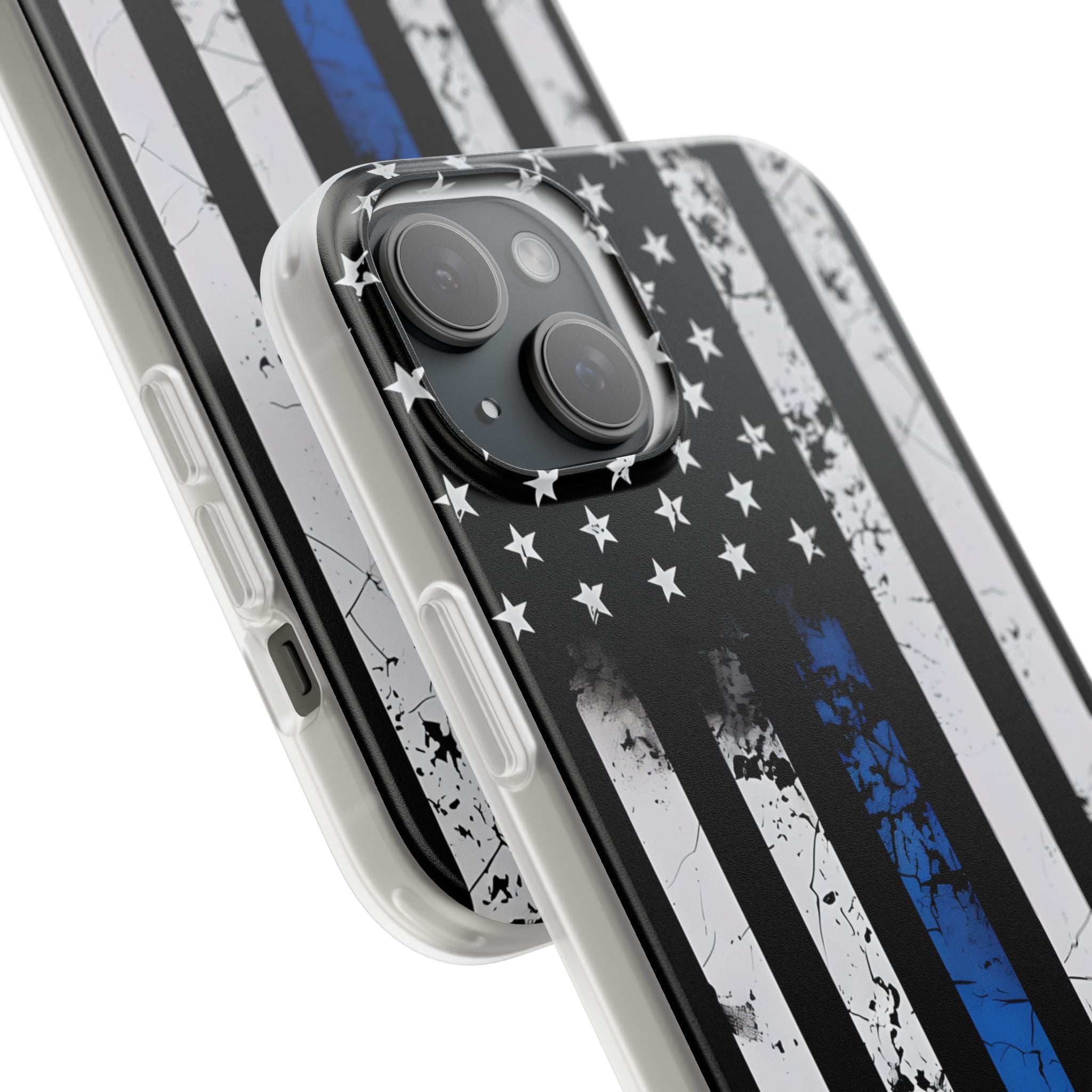 Blue Stripe Flag iPhone 15 Plus Case - Soft