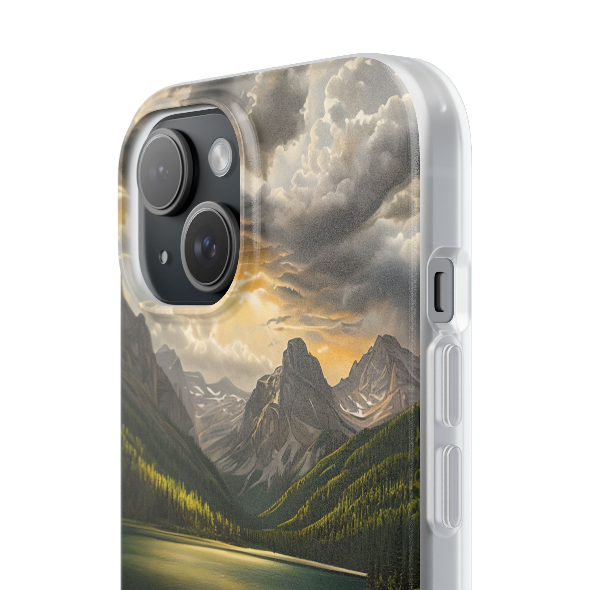 Gilded Mountain Lake · Soft Phone Case for iPhone