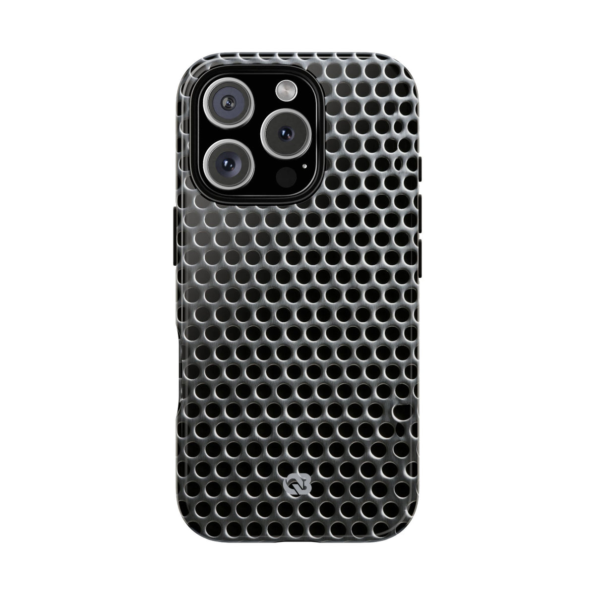 Silver Tough Phone Case for iPhone - Brutalist Steel Mesh