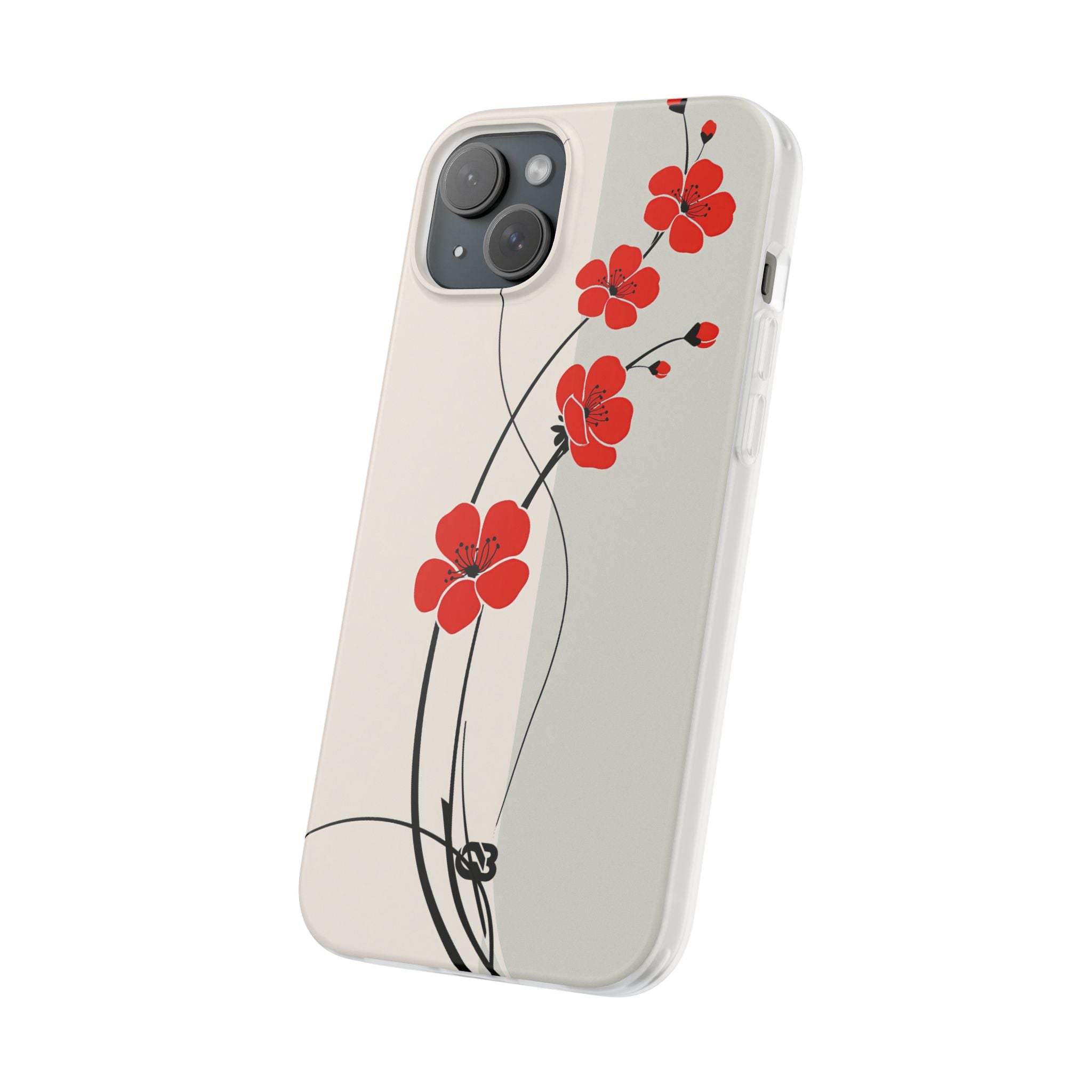Red Lite Phone Case for iPhone - Crimson Plum Ink