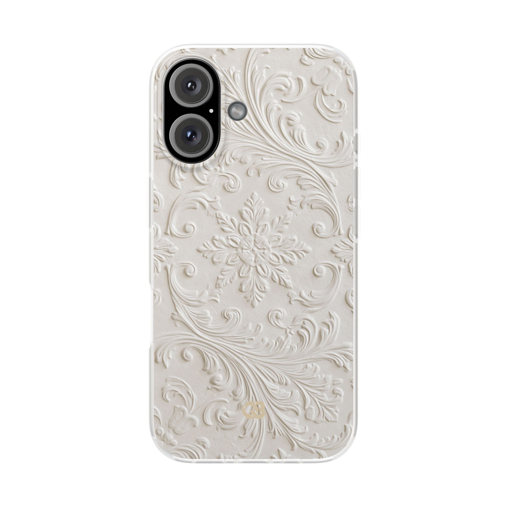 White Lite Phone Case for iPhone - Alabaster Floral Relief