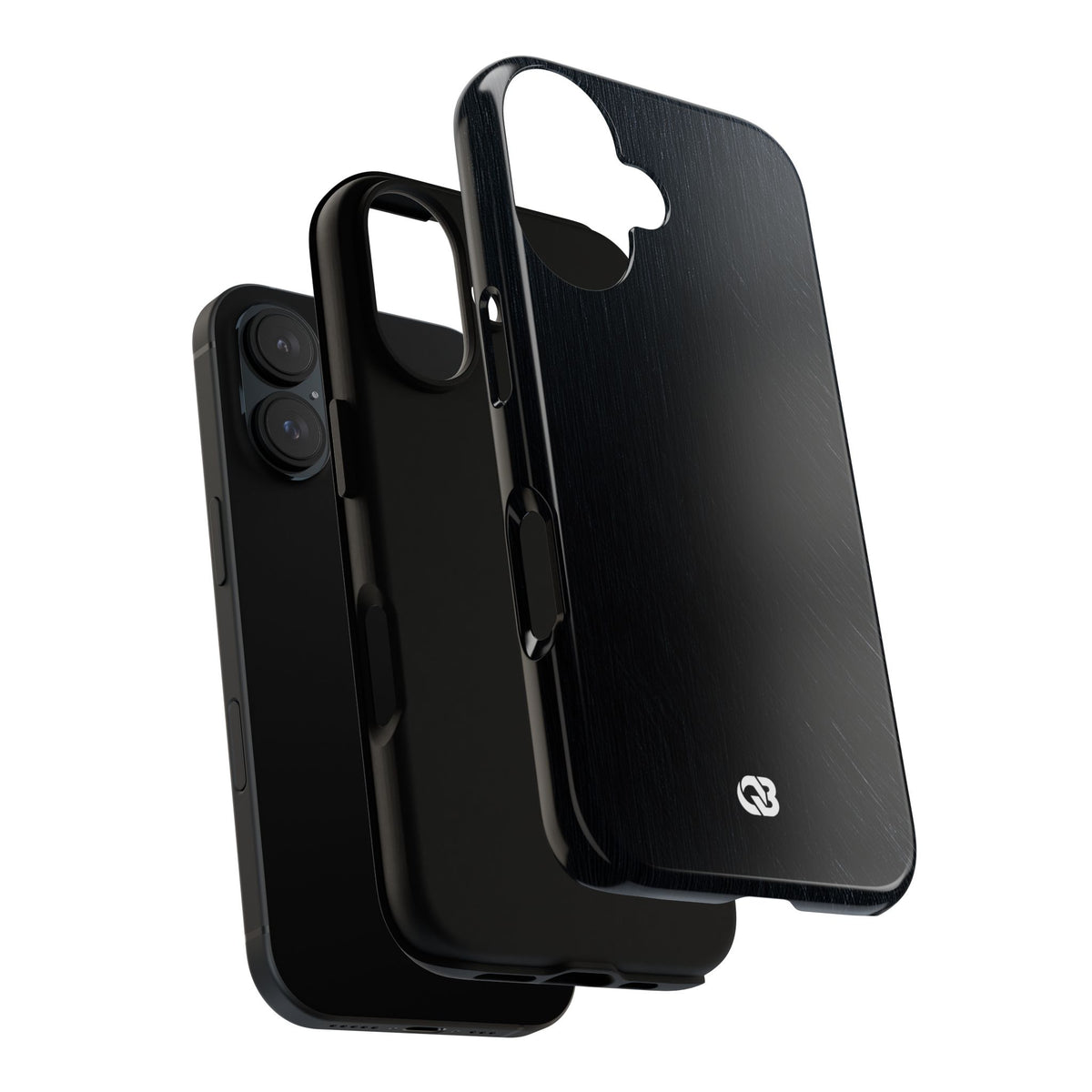 Black Tough Phone Case for iPhone - Midnight Brushed Grain