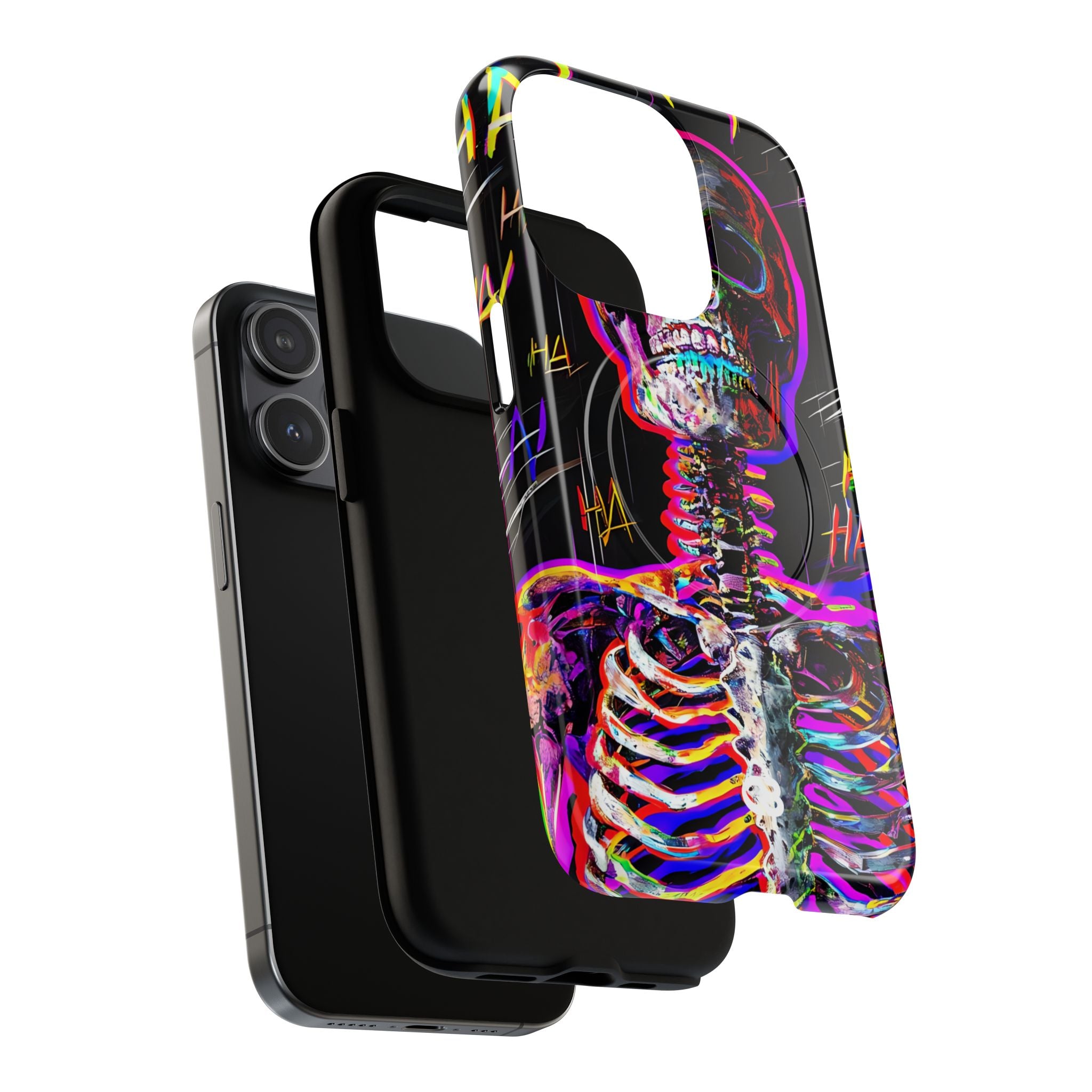 Neon Glitch Skeleton · Tough+ Coque de téléphone pour iPhone · Magsafe
