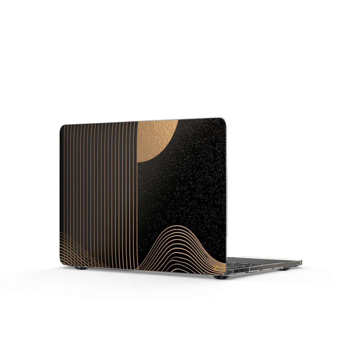 Lunar Topo Horizon · Clear Hard Case for MacBook · Black