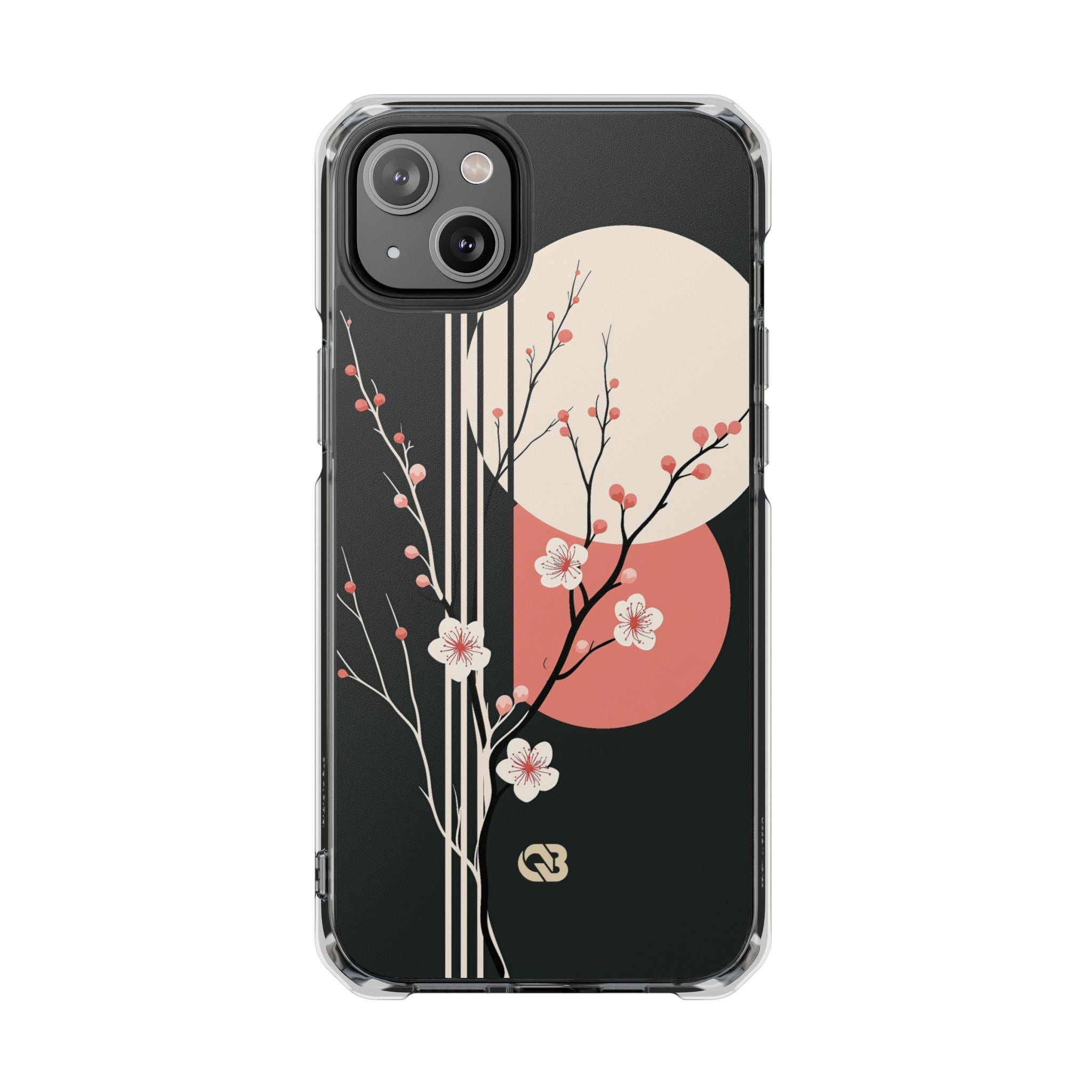 Black Impact MagSafe Phone Case for iPhone - Kyoto Midnight Blossom