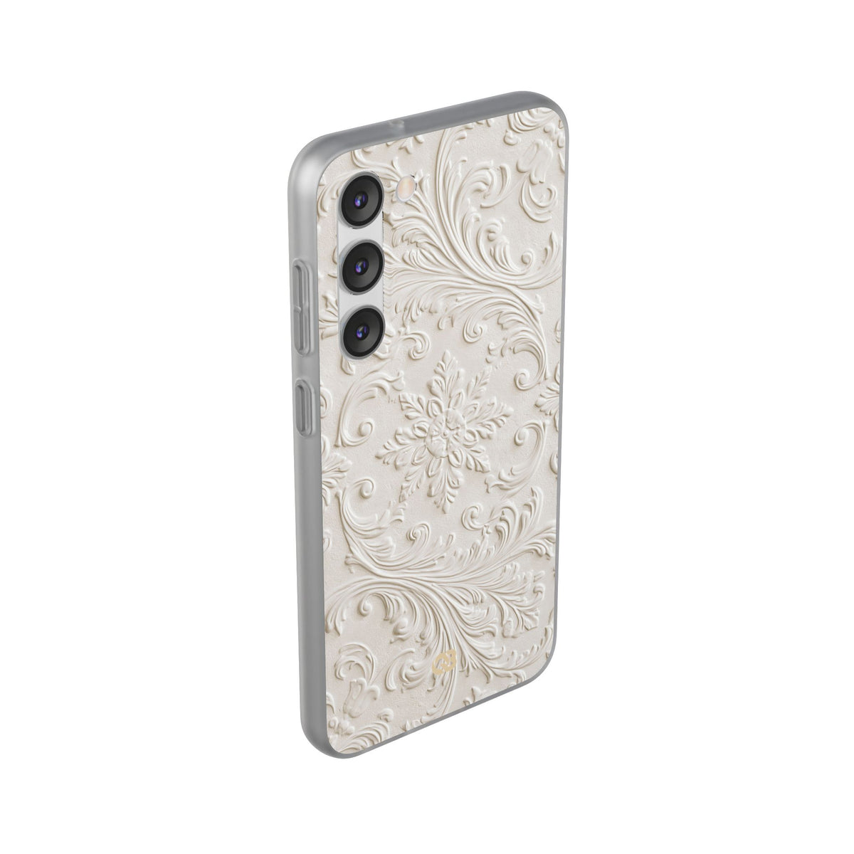 White Lite Phone Case for Samsung - Alabaster Floral Relief