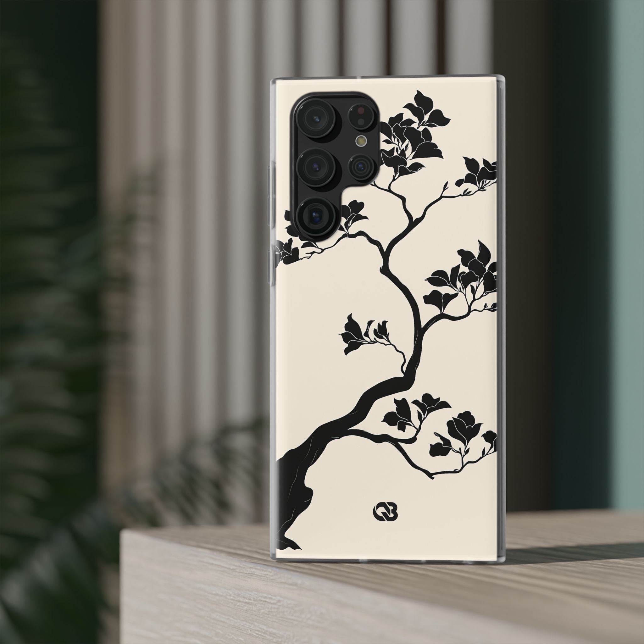 Beige Lite Phone Case for Samsung - Obsidian Bonsai Silhouette