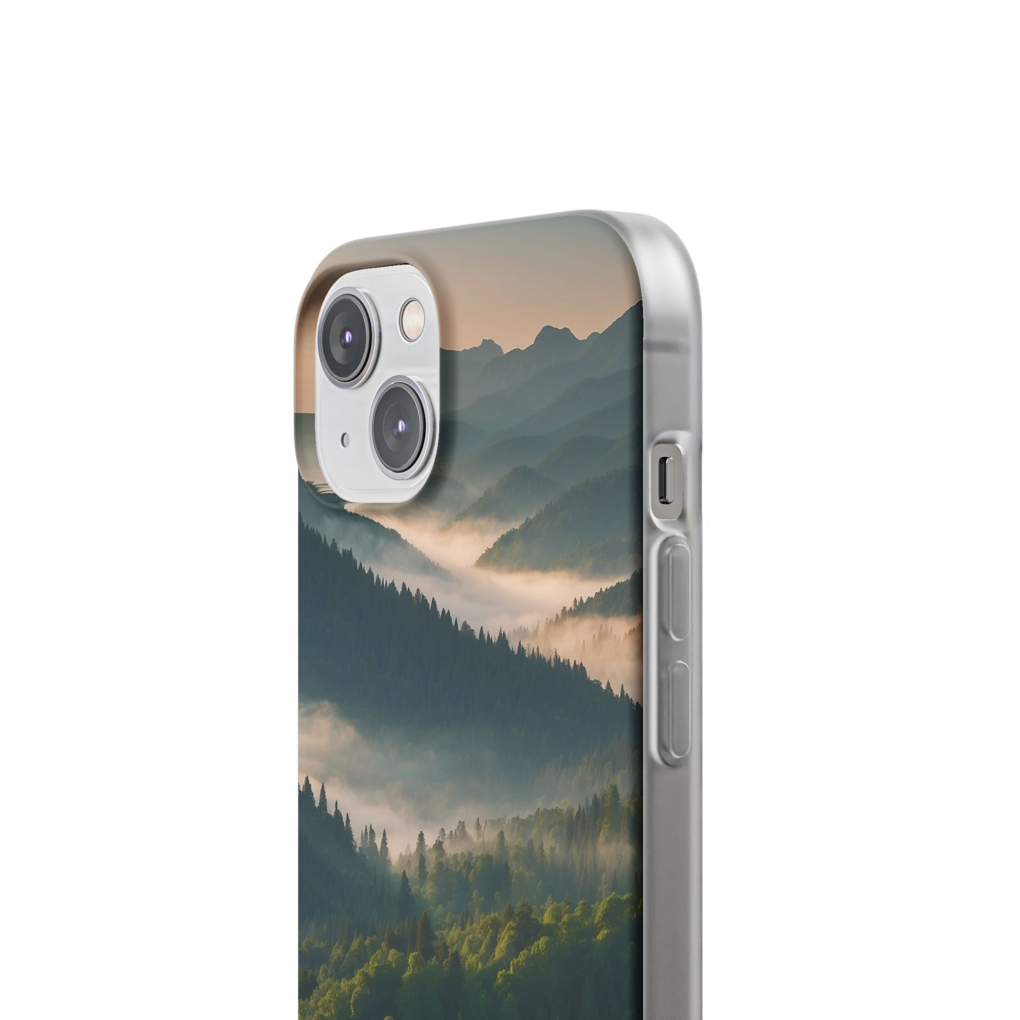 Foggy Mountain Ridge · Soft Phone Case for iPhone