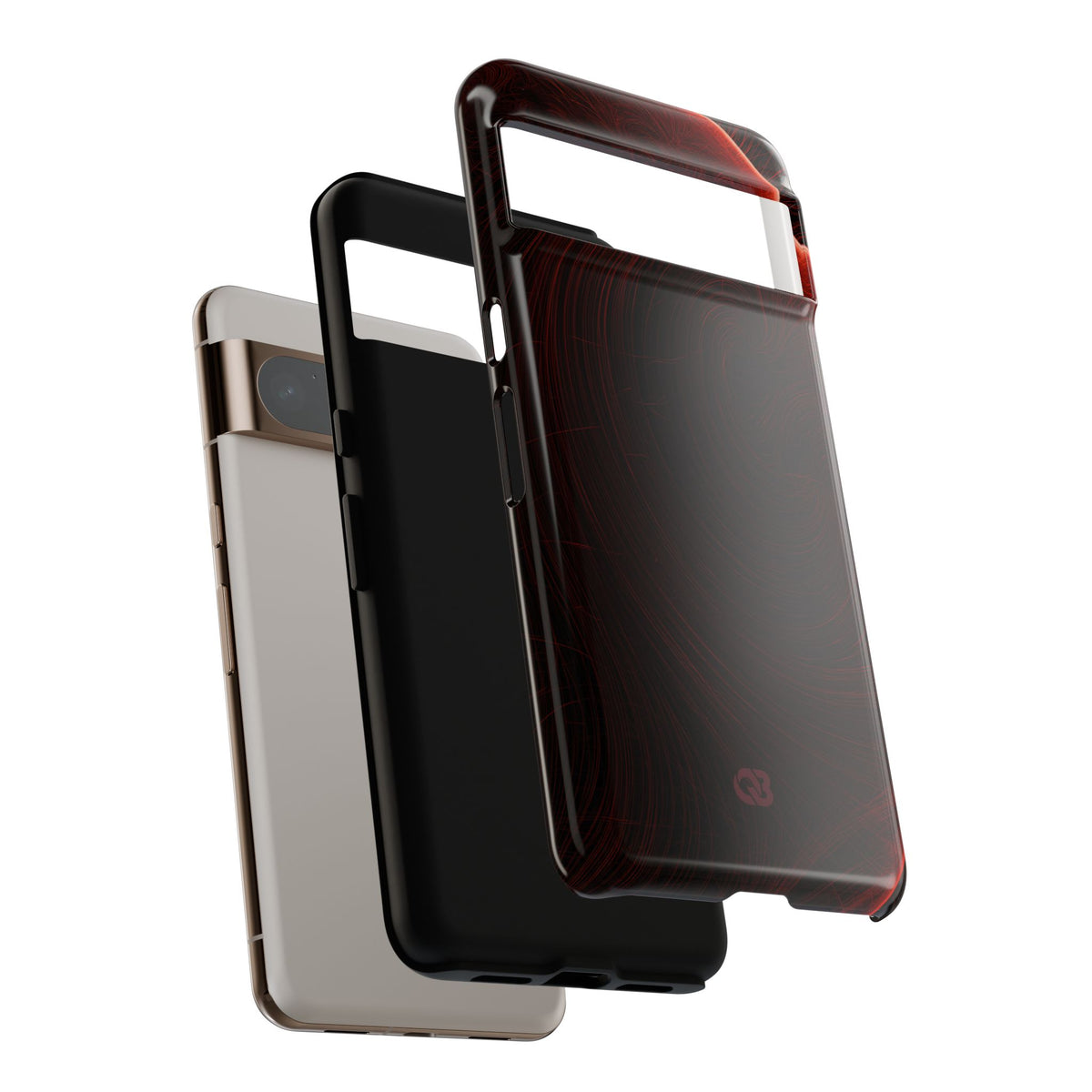 Red Tough Phone Case for Google Pixel - Crimson Flare Flux