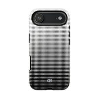 Black Tough Phone Case for iPhone - Obsidian Halftone Flux