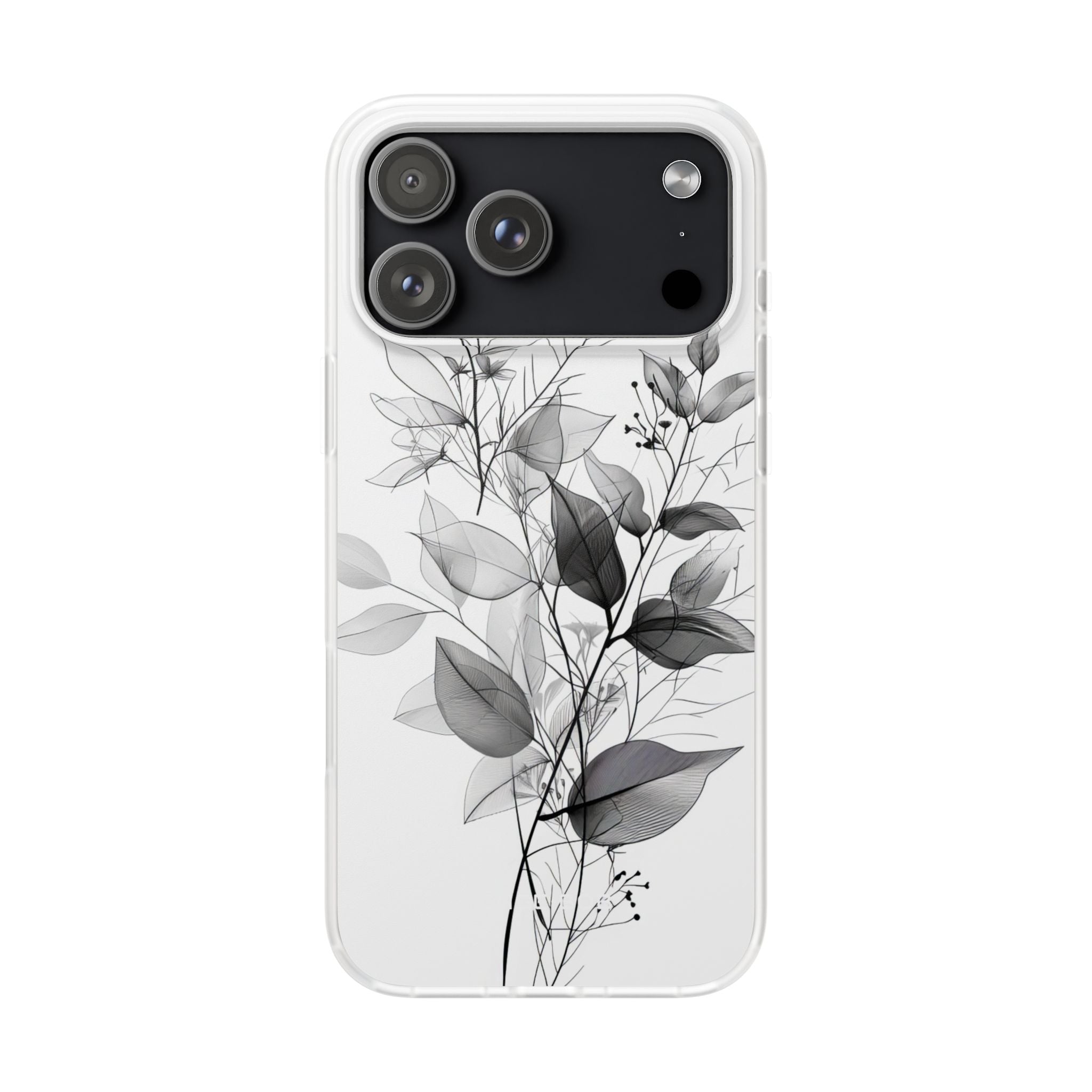 Veined Leaves Gray iPhone 17 Pro MaxCase - Soft - CASE•BOB