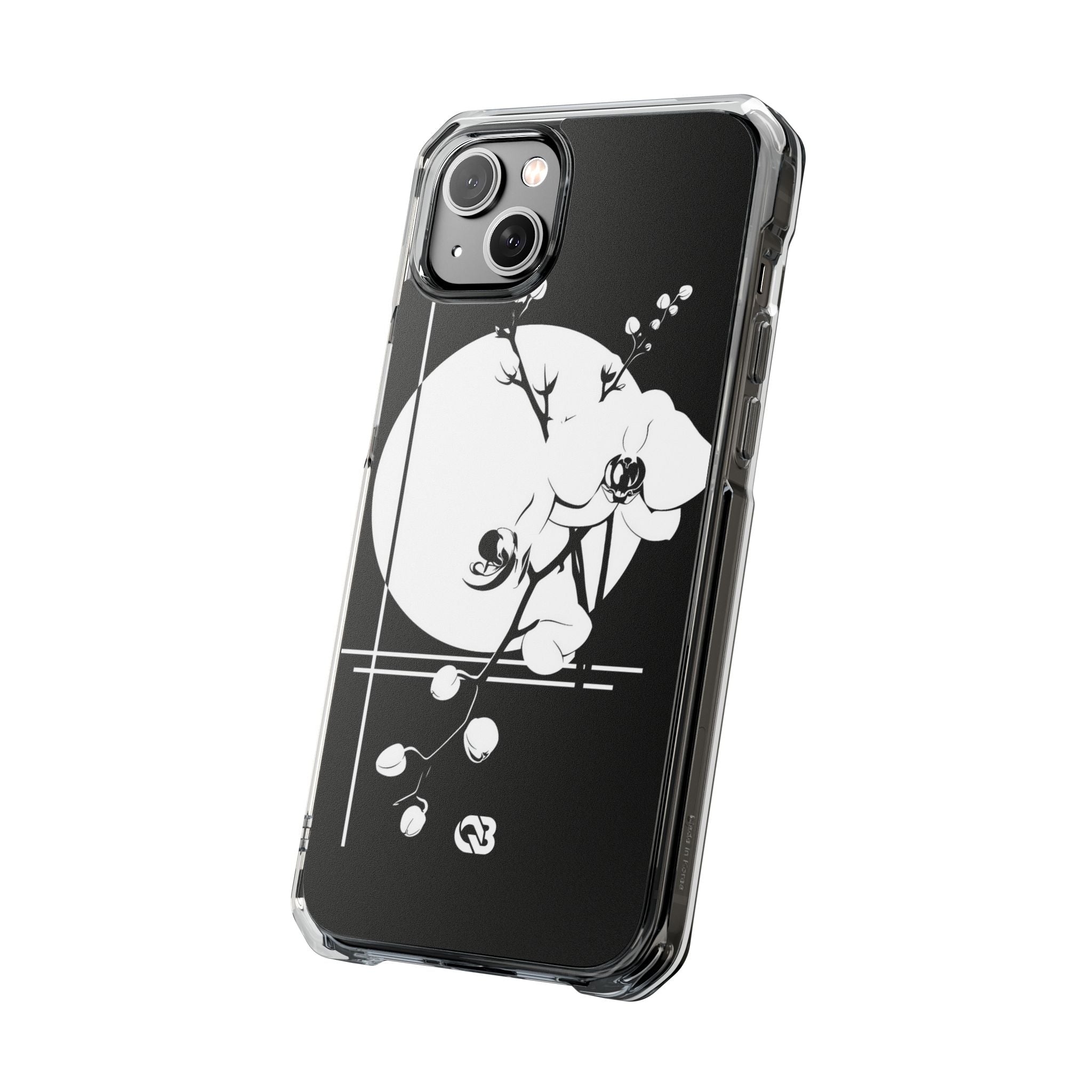 Black Impact MagSafe Phone Case for iPhone - Lunar Orchid Grid