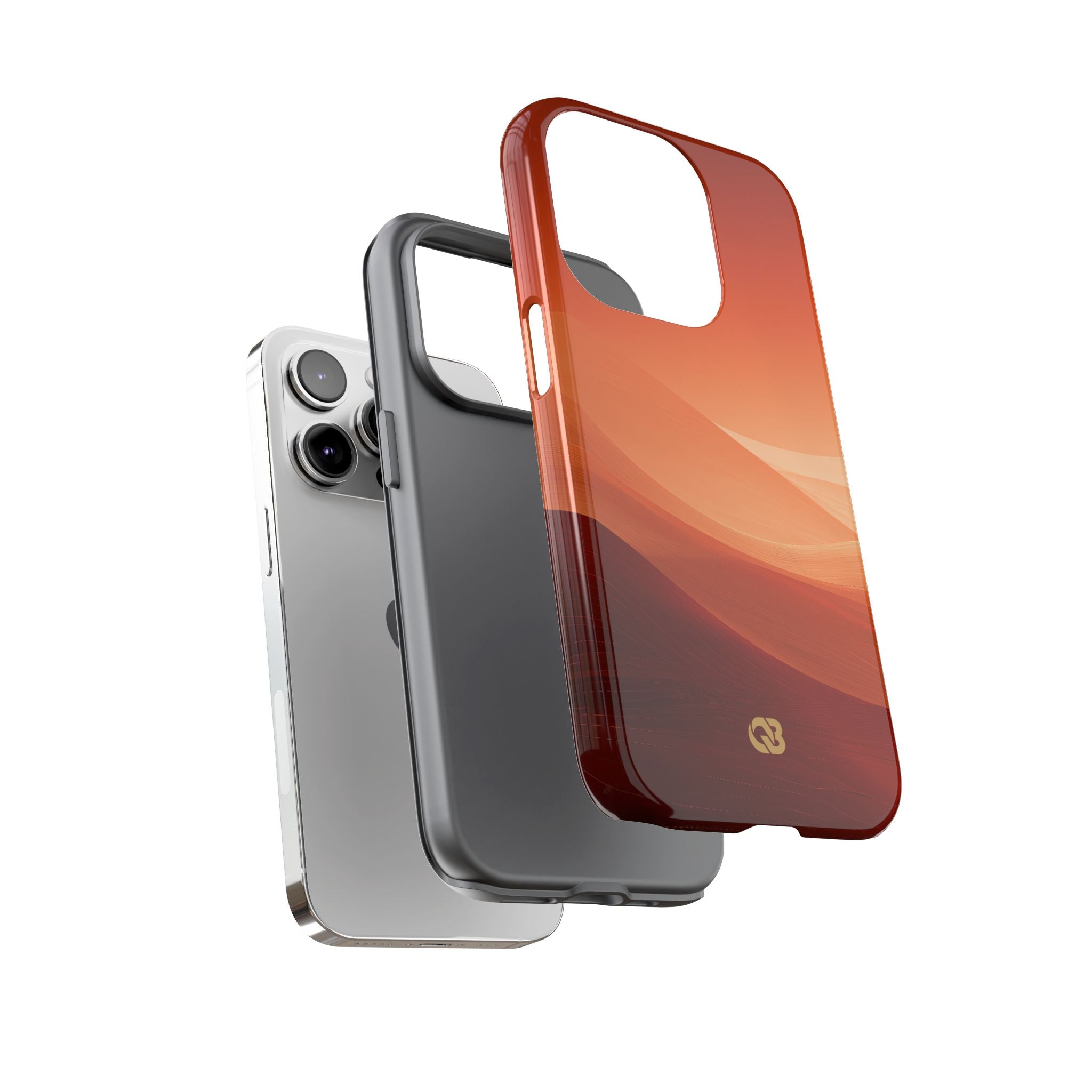 Orange Tough Phone Case for iPhone - Crimson Dune Gradient