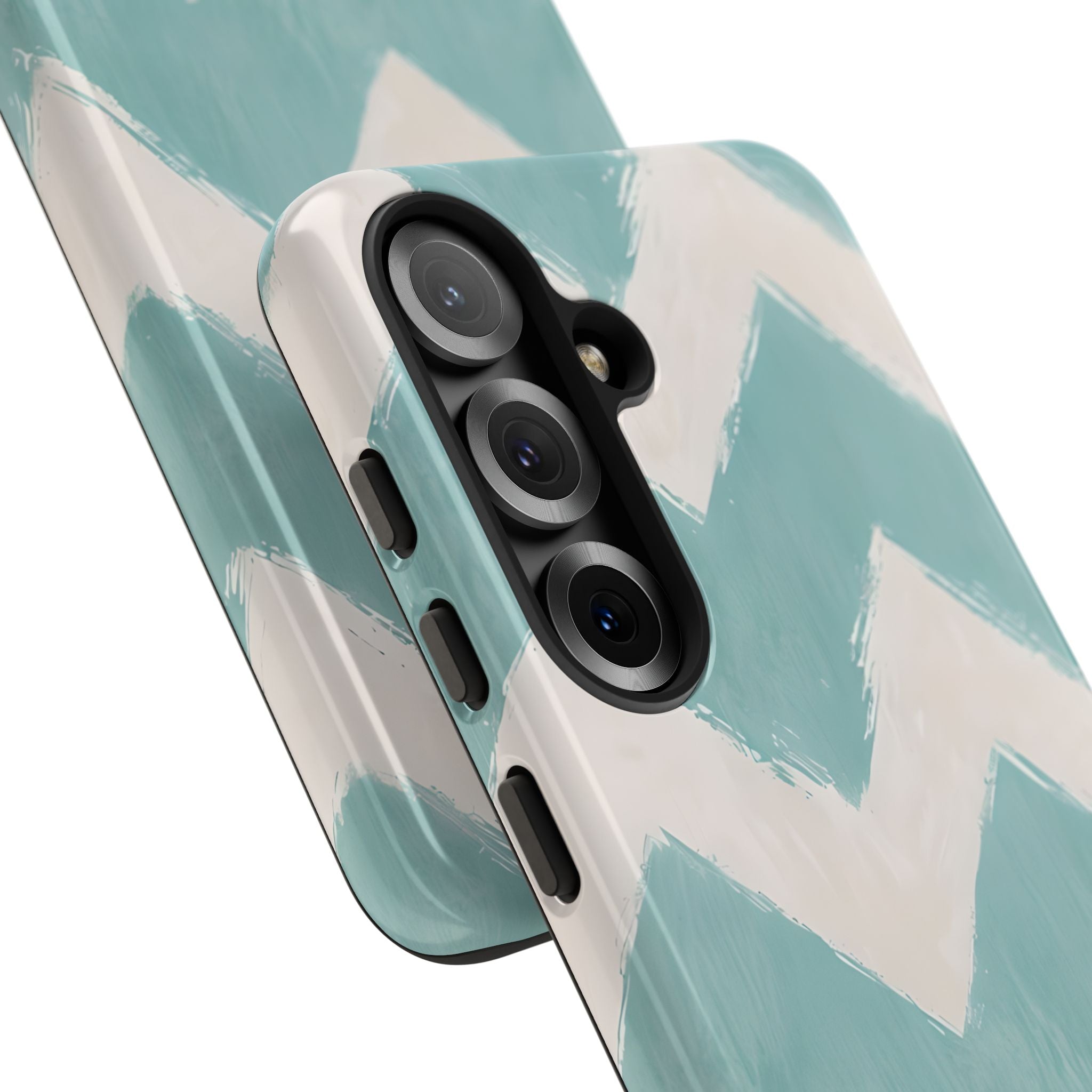 Teal Painted Chevron · Tough Phone Case for Samsung