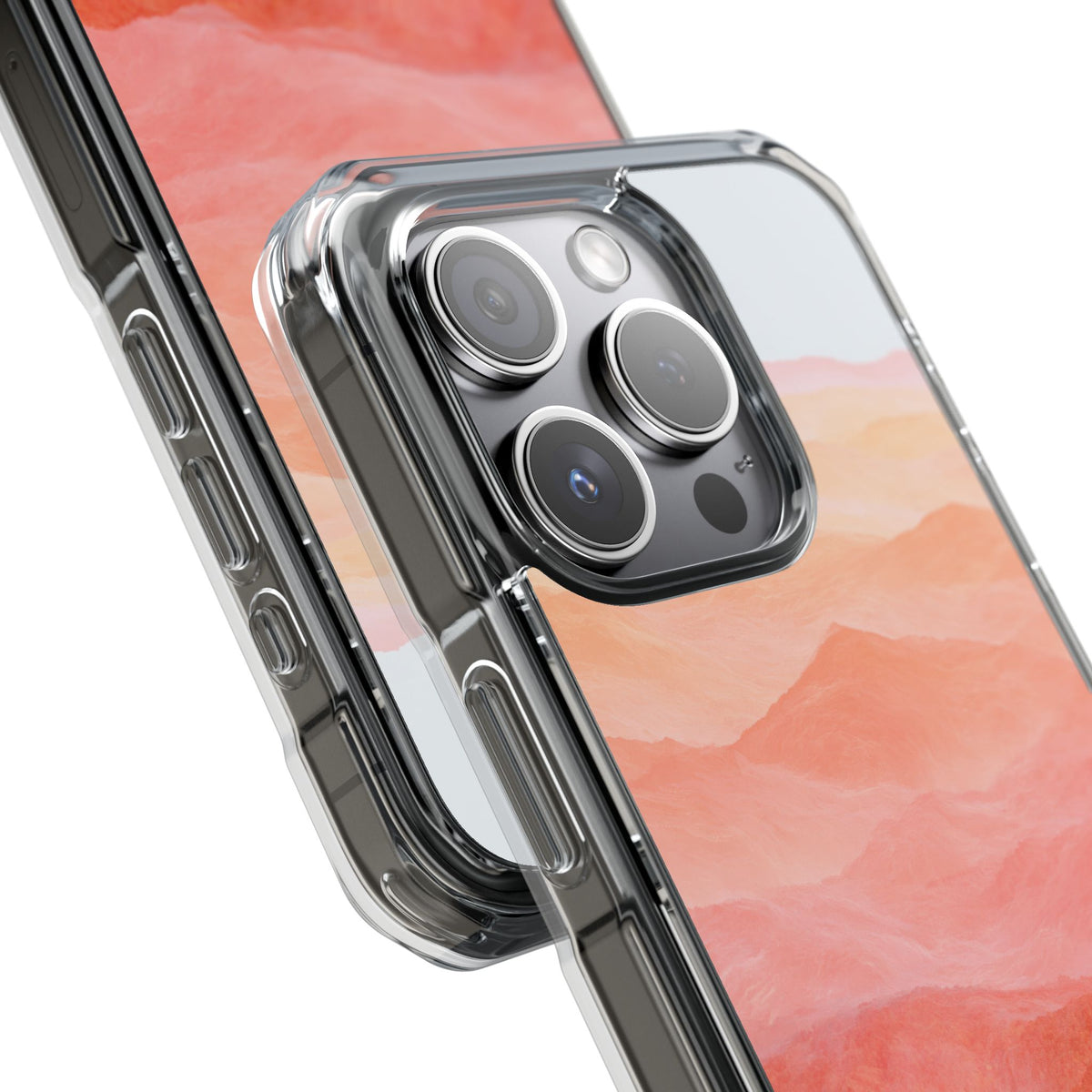 Alpenglow Ridge Vista · Clear Impact Magnetic Phone Case for iPhone · Orange