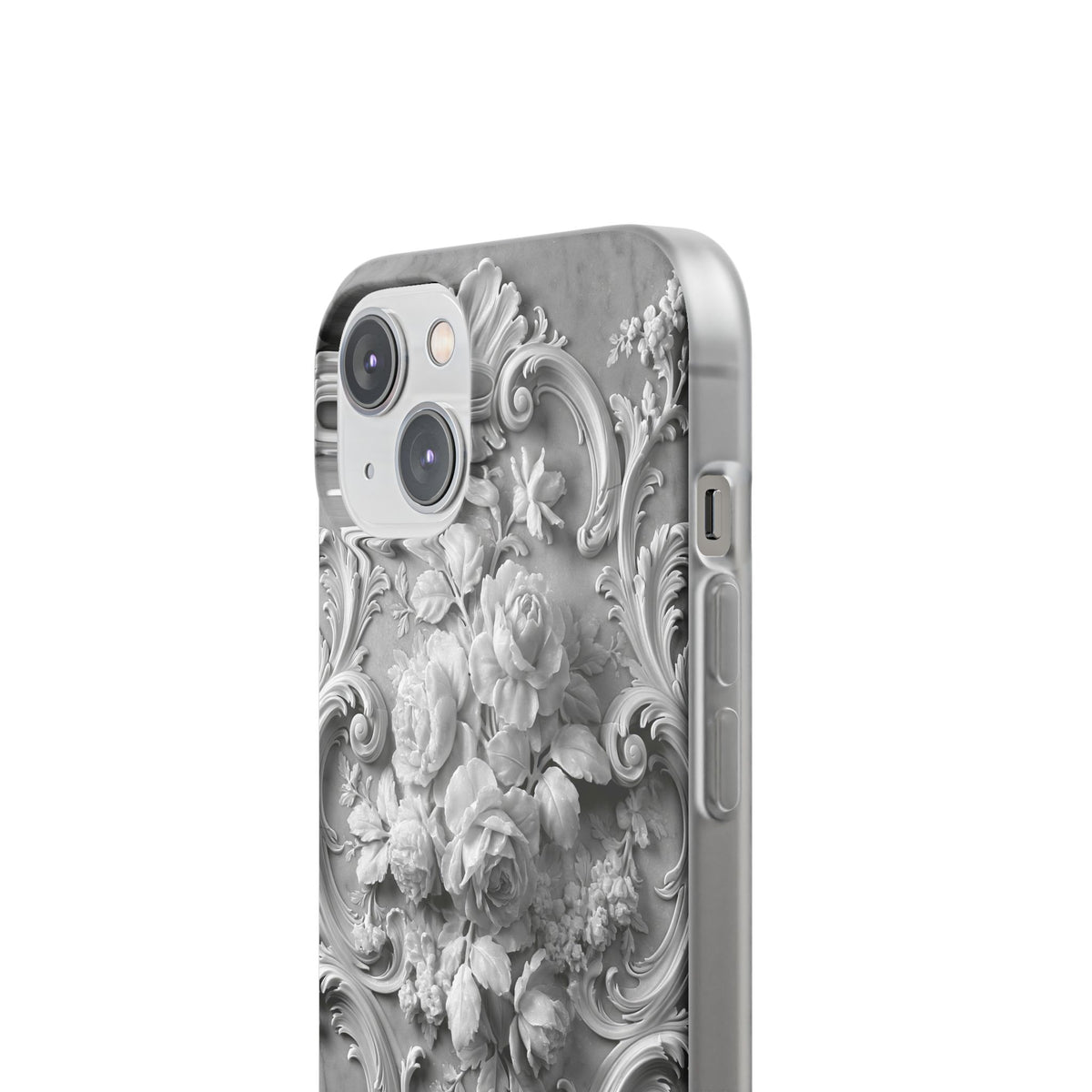 Rococo Marble Rose · Lite Phone Case for iPhone · White