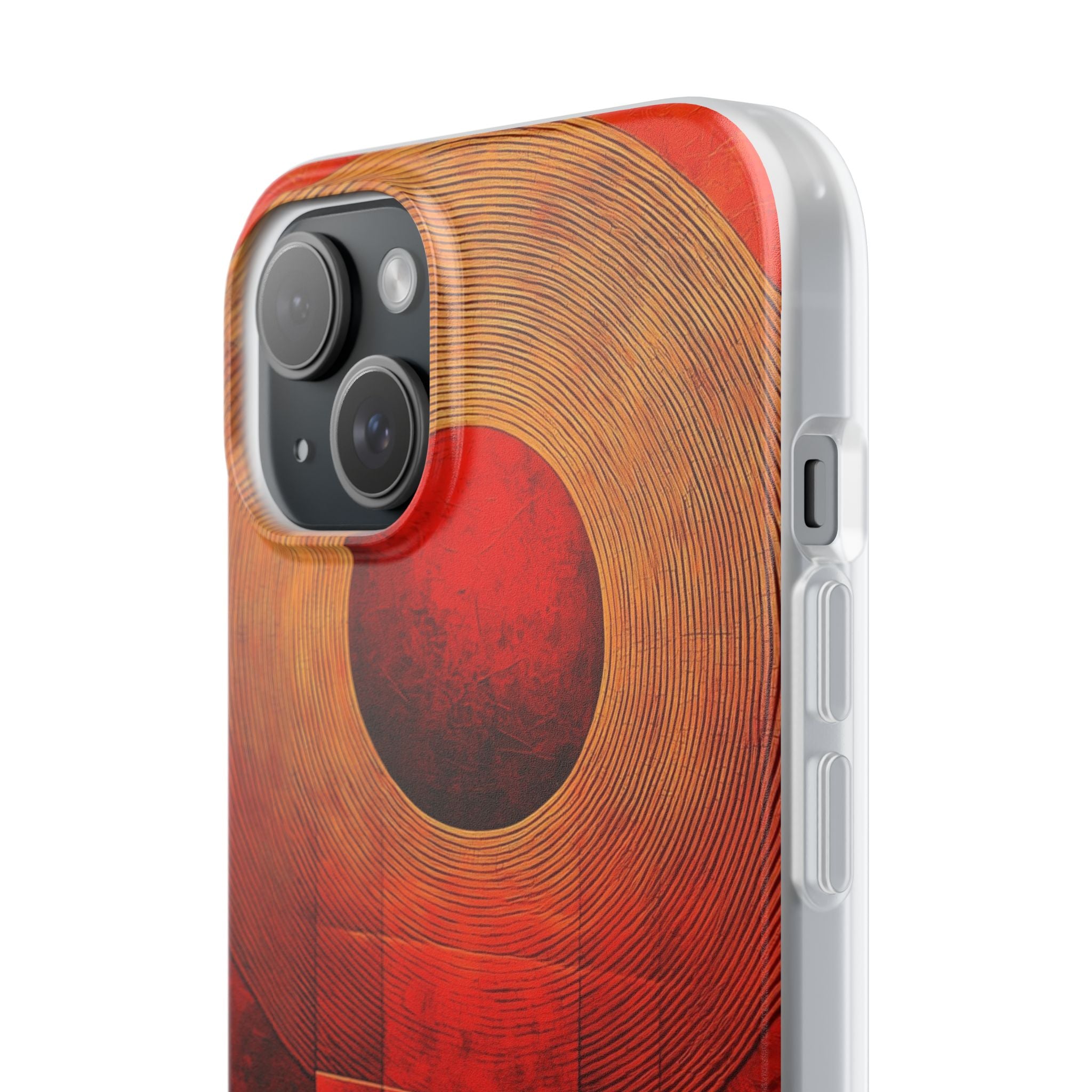 Crimson Orbit iPhone 15 Plus Cover - Blød