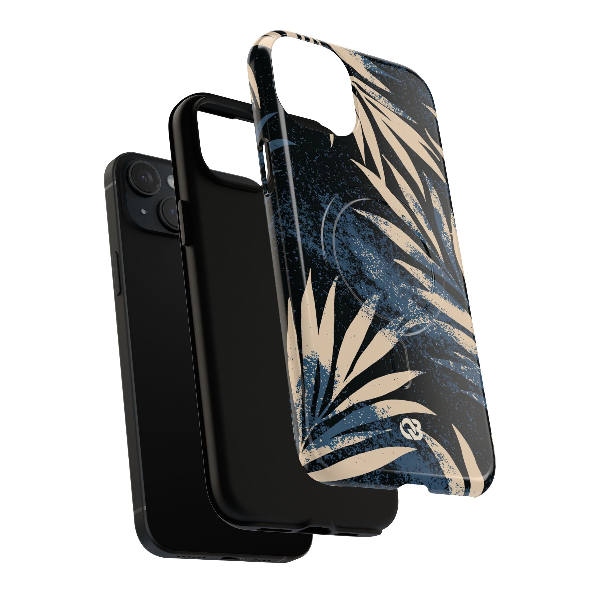 Blue Tough 2.0 Magsafe Phone Case for iPhone - Indigo Sandstone Palm
