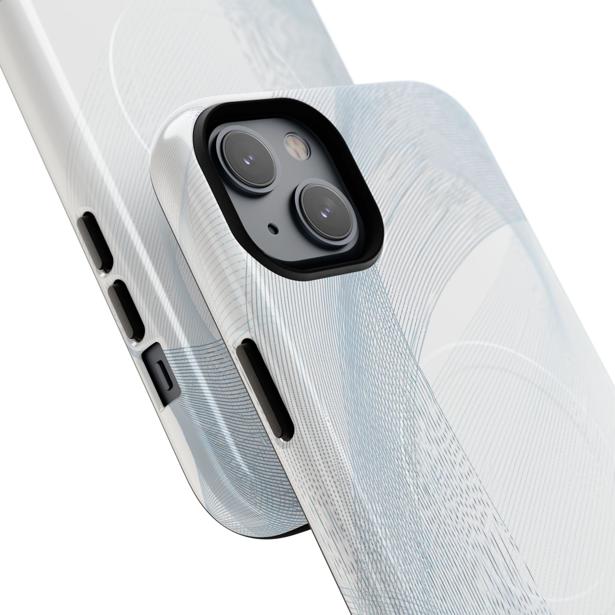 White Tough 2.0 Magsafe Phone Case for iPhone - Arctic Line Current