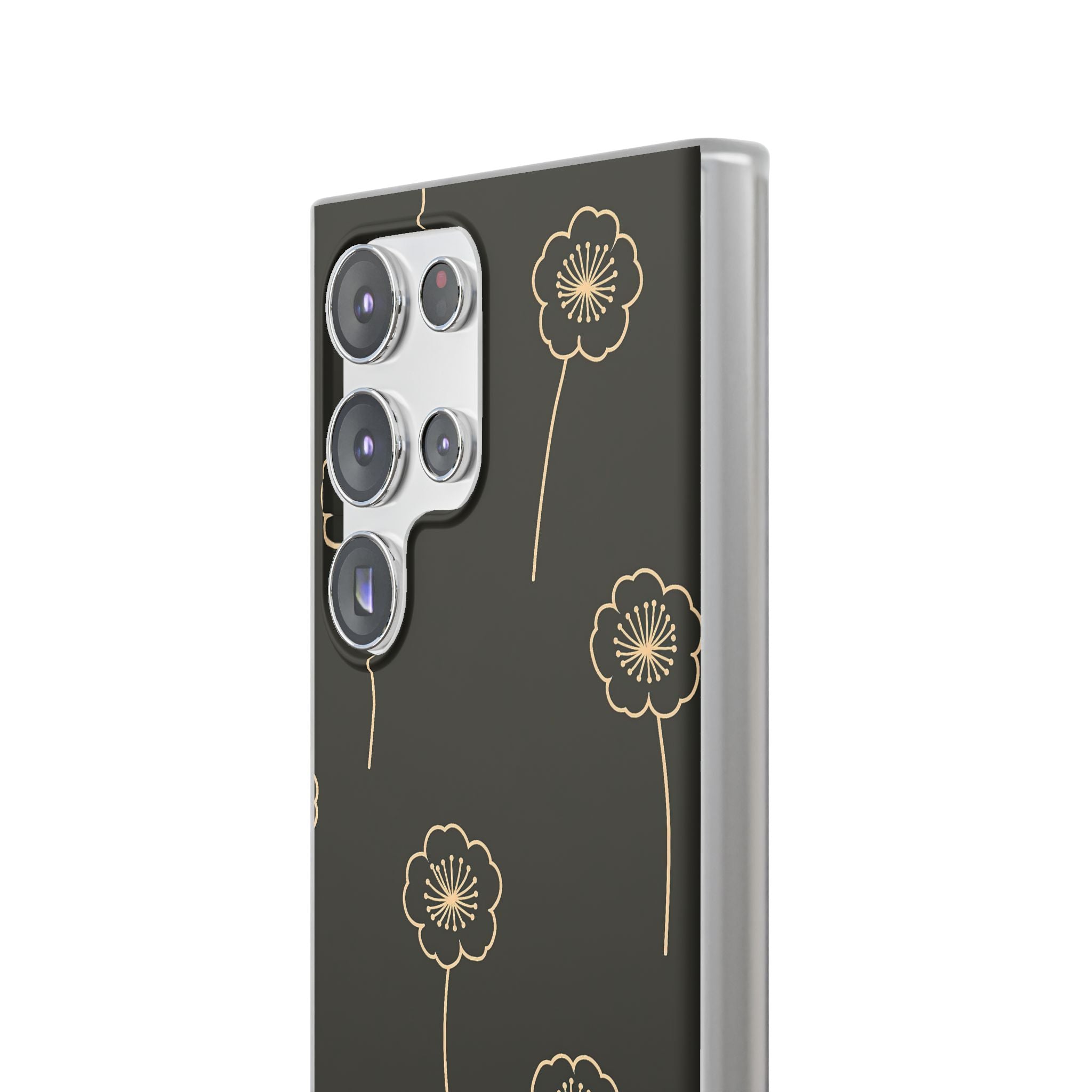 Black Lite Phone Case for Samsung - Obsidian Sand Petals