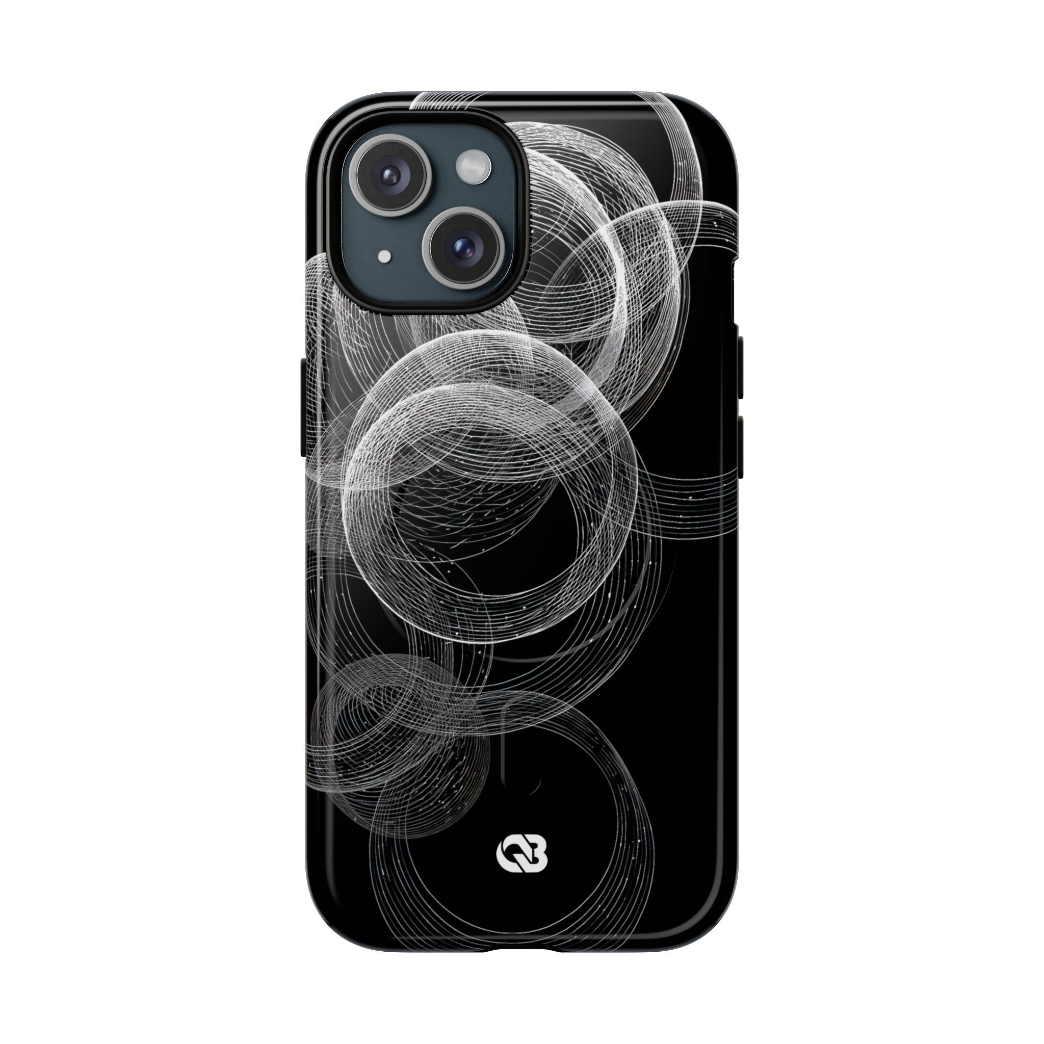 Black Tough 2.0 Magsafe Phone Case for iPhone - Kinetic Wireframe Orbit