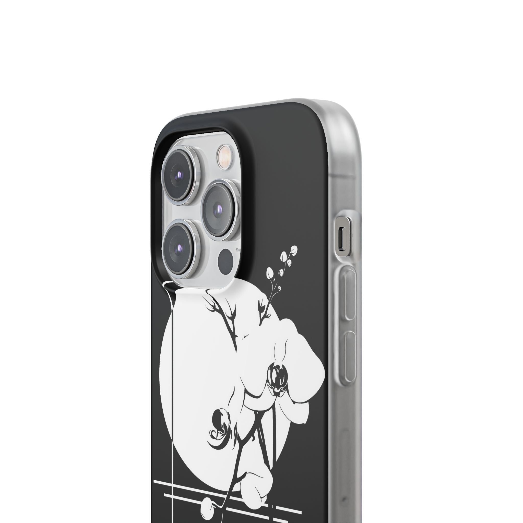 Black Lite Phone Case for iPhone - Lunar Orchid Grid