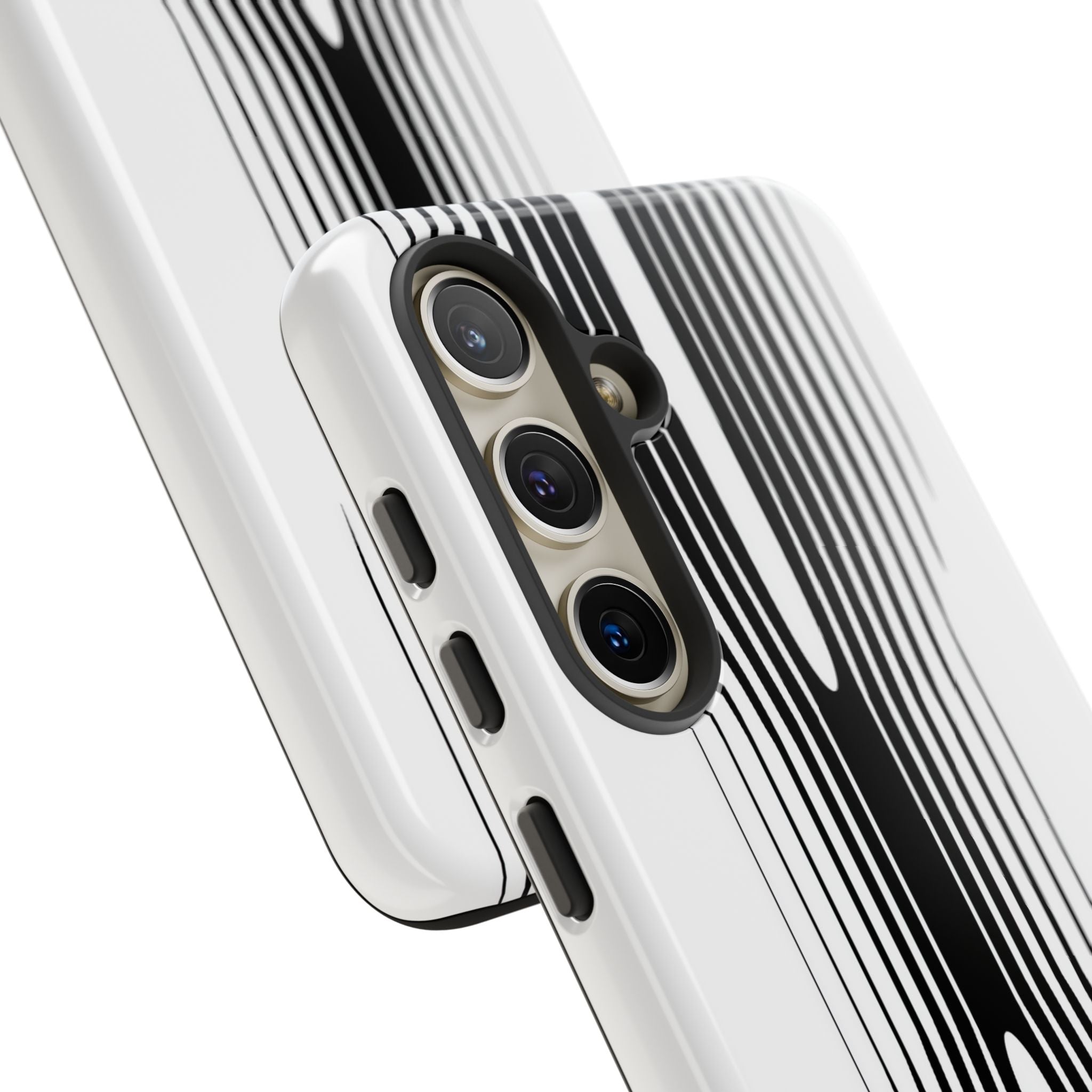 White Tough Phone Case for Samsung - Kinetic Mono Distortion