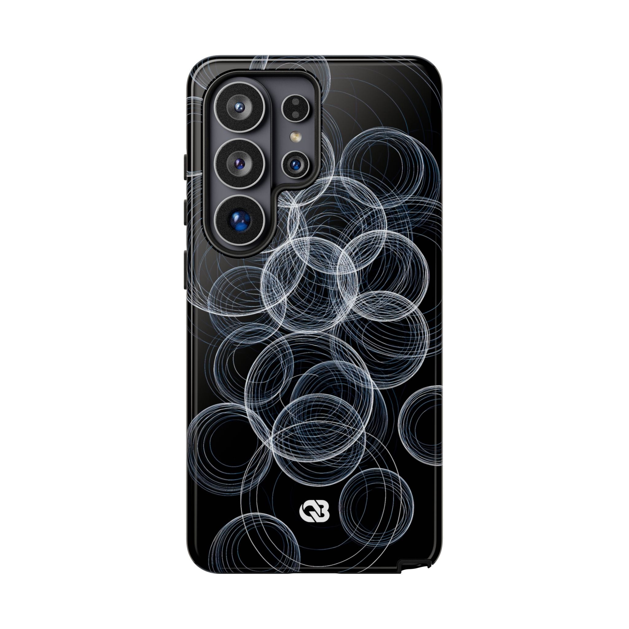 Black Tough Phone Case for Samsung - Frosted Ring Matrix