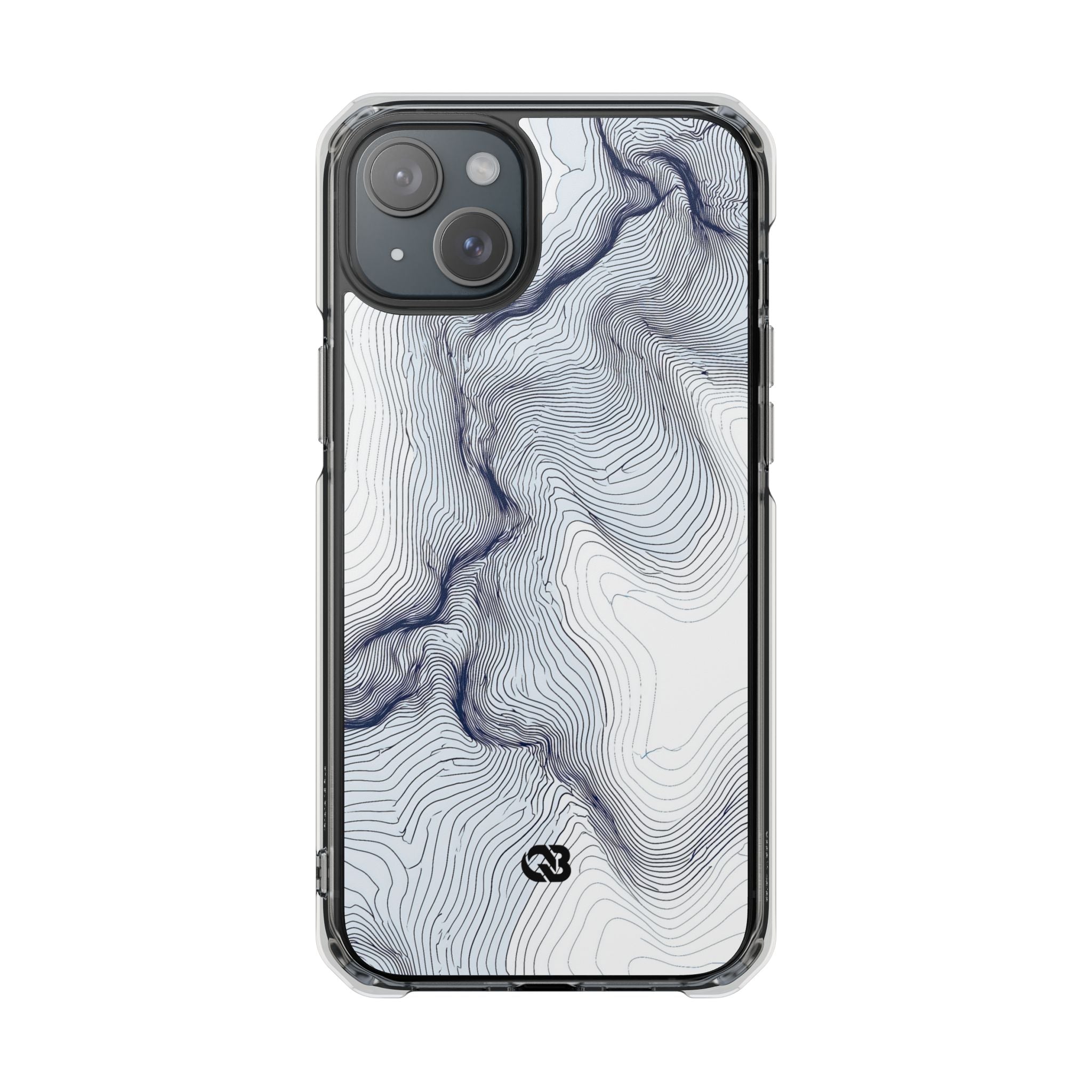 White Impact MagSafe Phone Case for iPhone - Nordic Ridge Topo