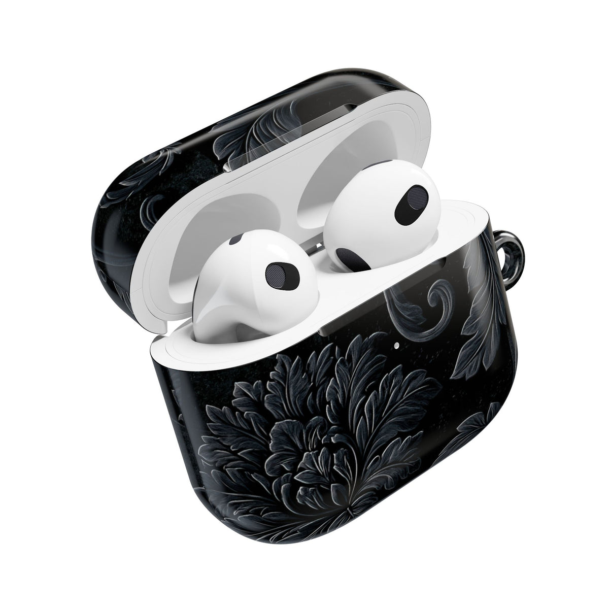 Obsidian Damask · Hard Case for AirPods & AirPods Pro · Black