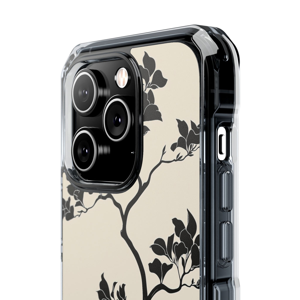 Ebony Magnolia · Clear Impact Magnetic Phone Case for iPhone · Beige