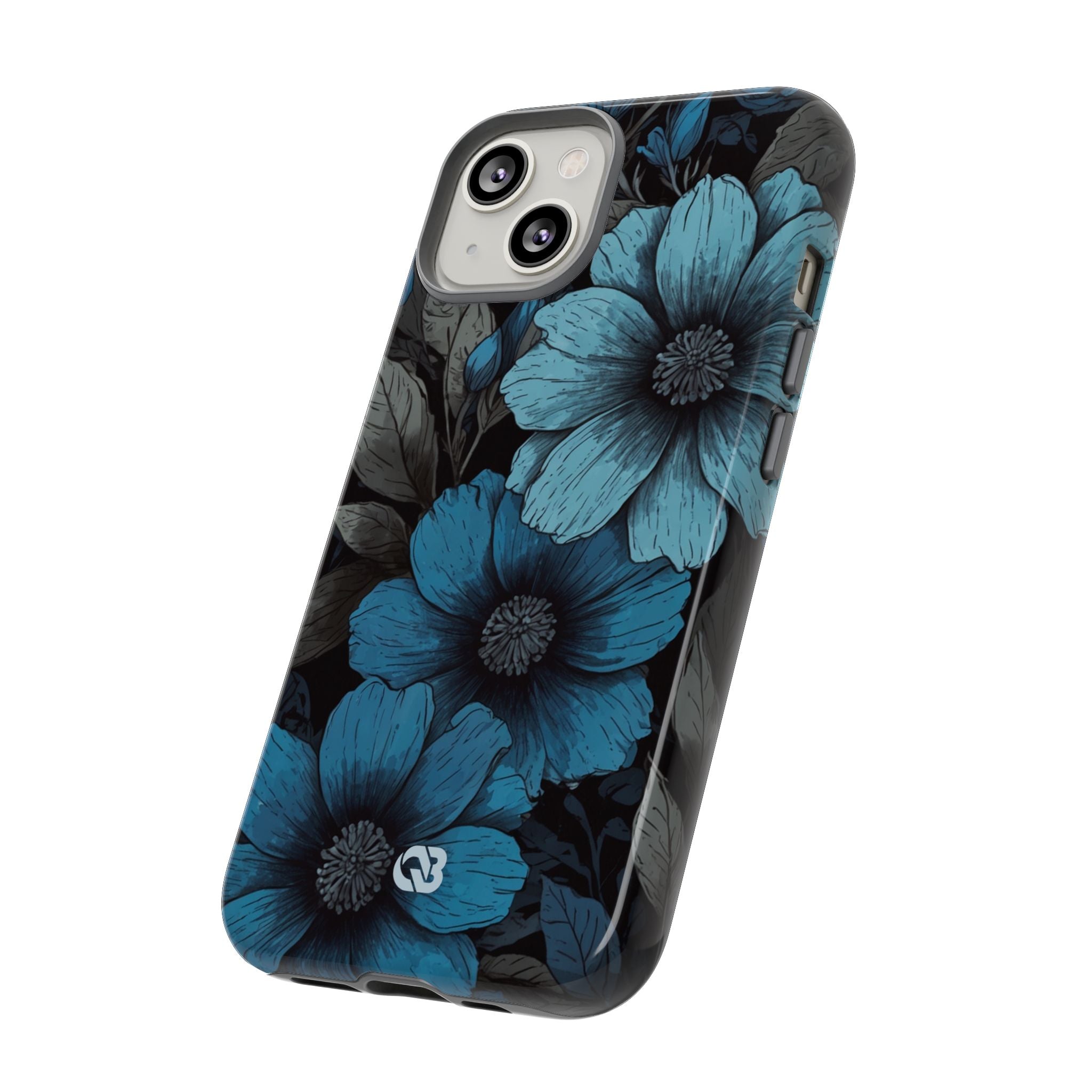 Obsidian Blue Petals · Coque de téléphone Tough pour iPhone