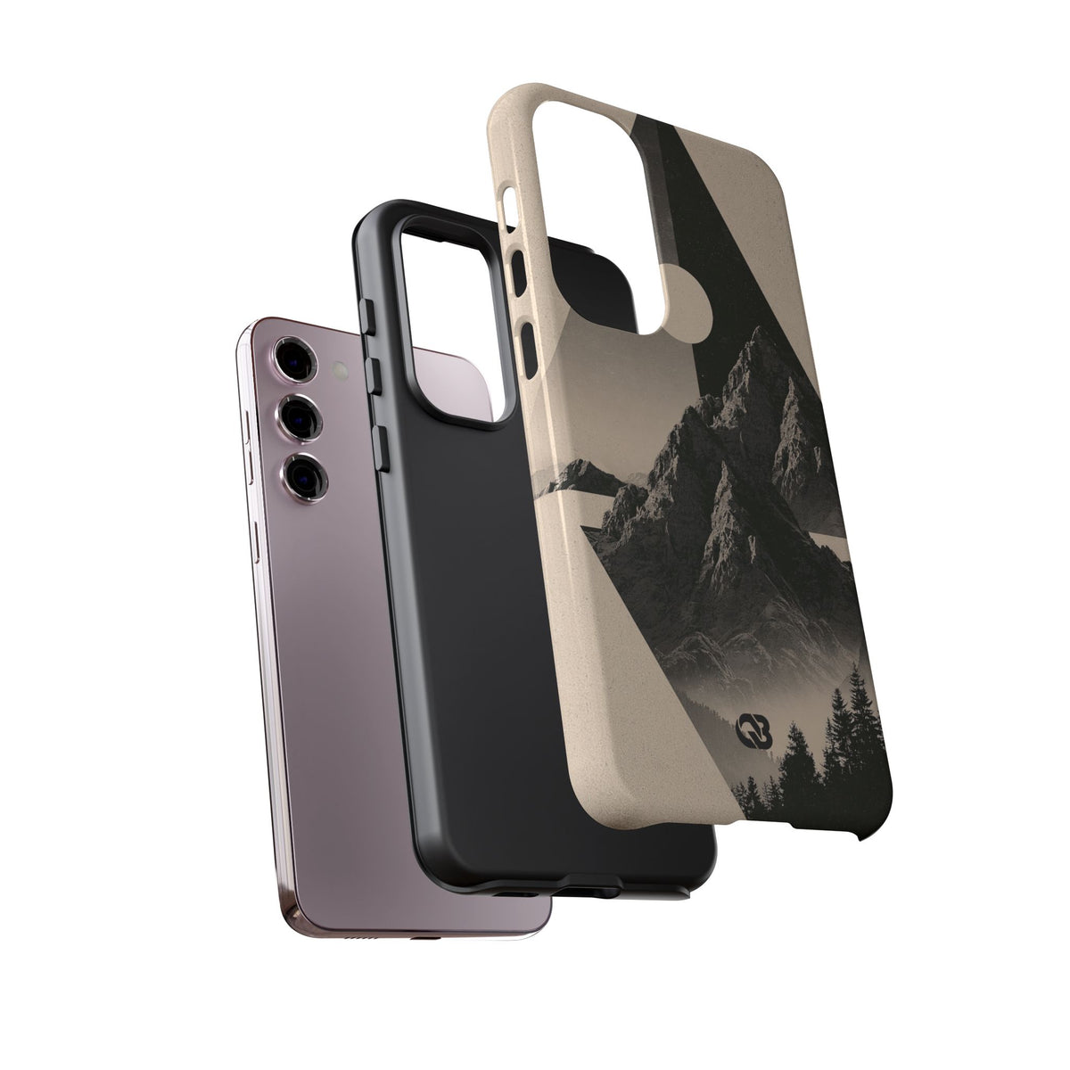 Beige Tough Phone Case for Samsung - Obsidian Summit Parchment