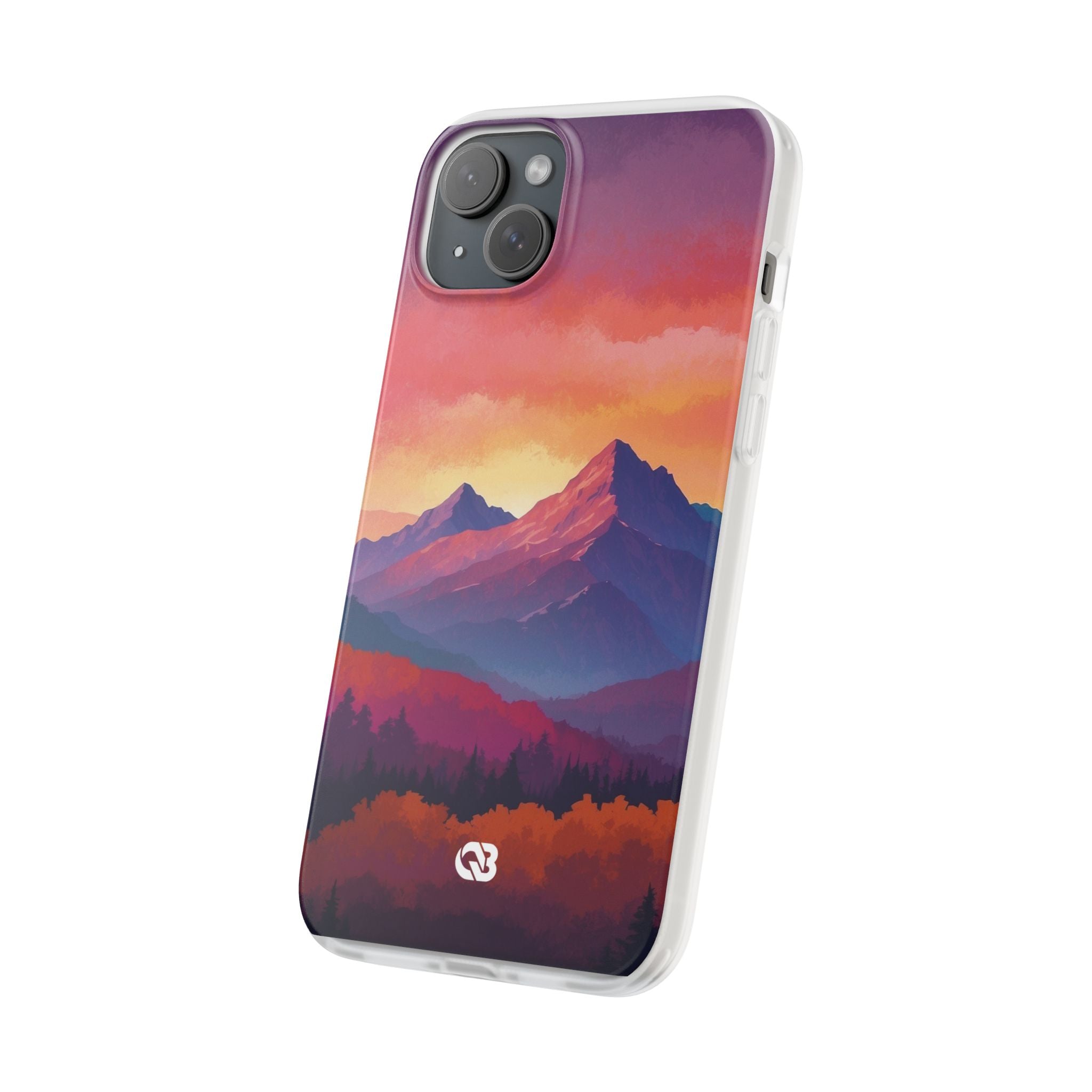 Crimson Mountain Dusk · Soft Custodia per iPhone