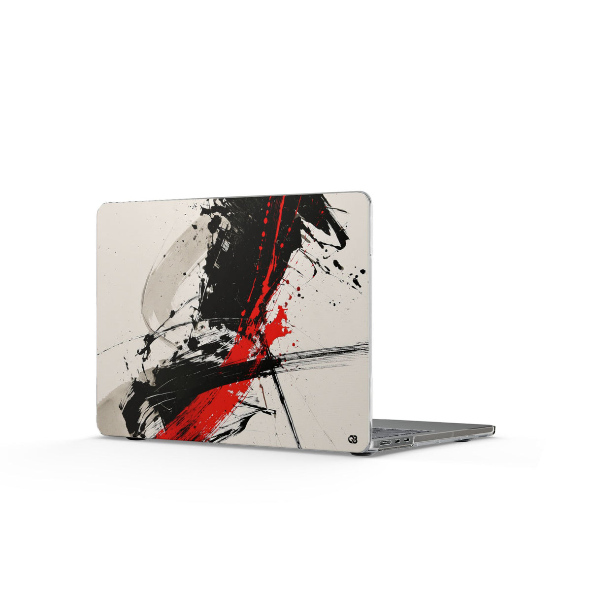 Crimson Sumi Slash · Clear Hard Case for MacBook · White