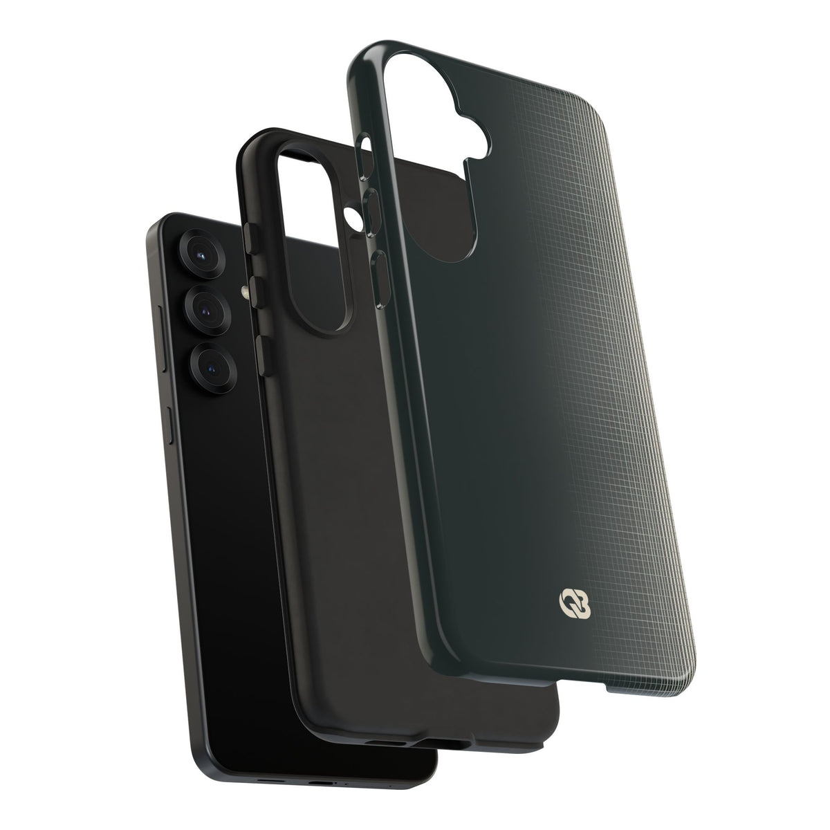 Grey Tough Phone Case for Samsung - Charcoal Tech Grid